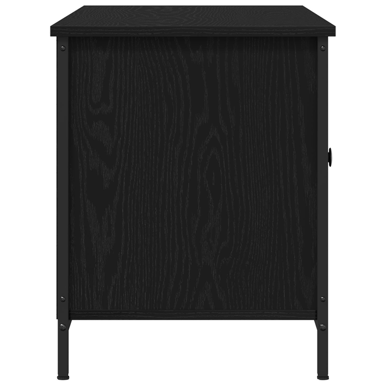 Dulap TV, stejar negru, 100x40x50 cm, lemn prelucrat si otel — imaginea 7