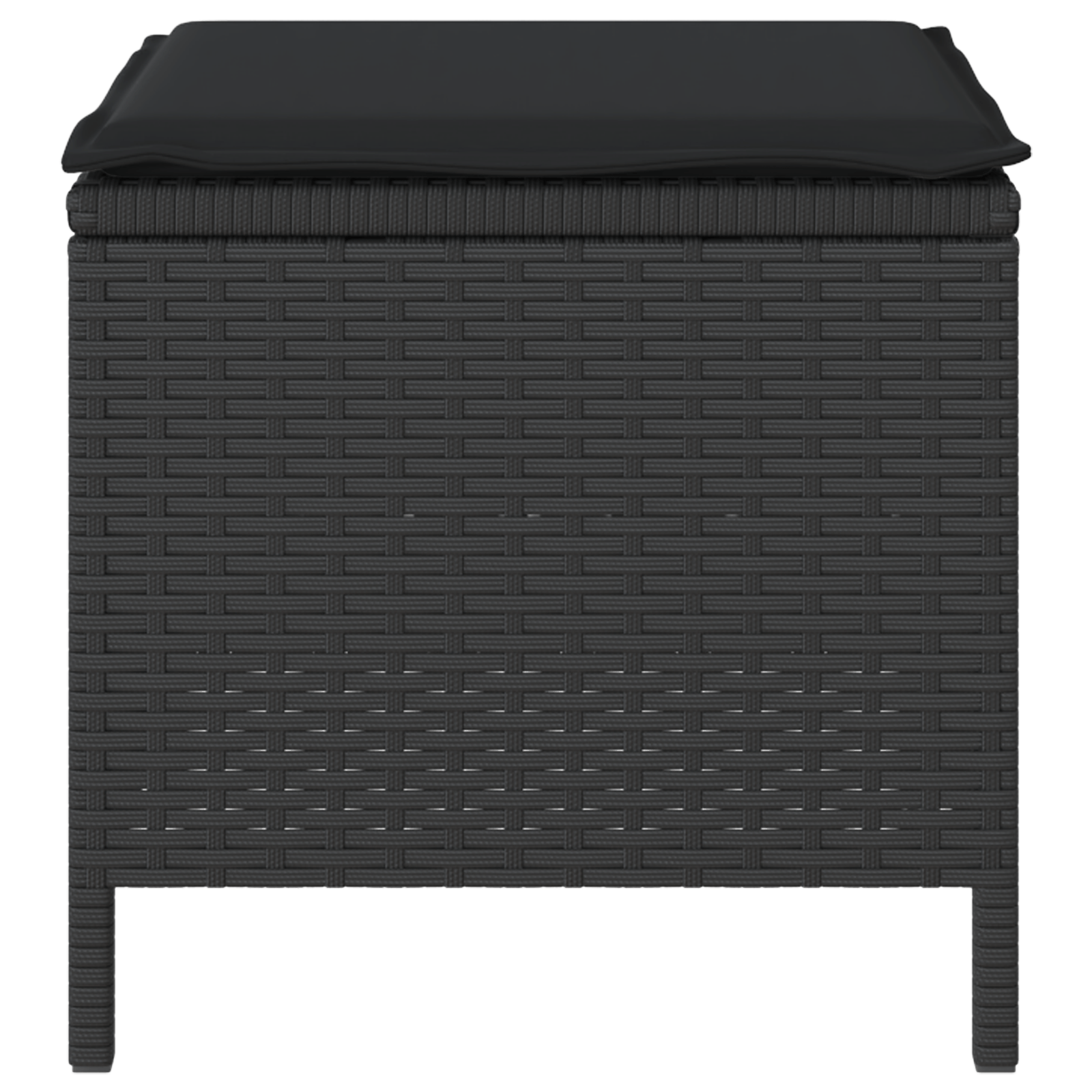 Set mobilier gradina, 3 piese, perne negre, poliratan & acacia — imaginea 8