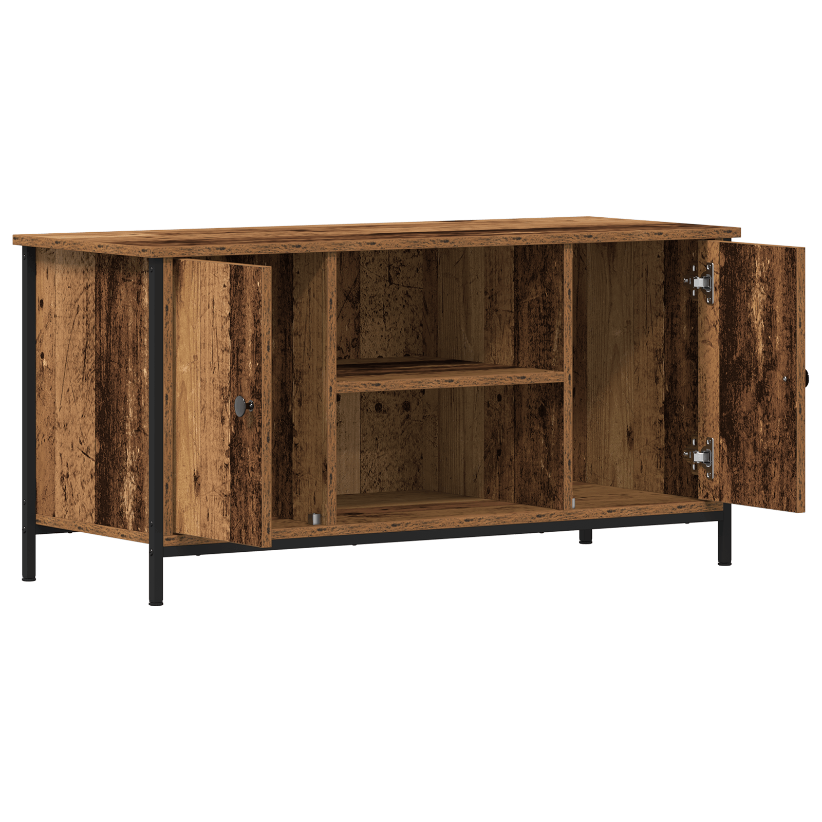 Dulap TV, lemn vechi, 100x40x50 cm, lemn prelucrat si otel — imaginea 5