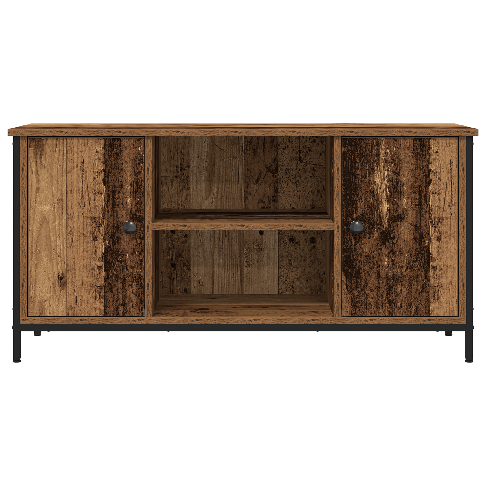 Dulap TV, lemn vechi, 100x40x50 cm, lemn prelucrat si otel — imaginea 6