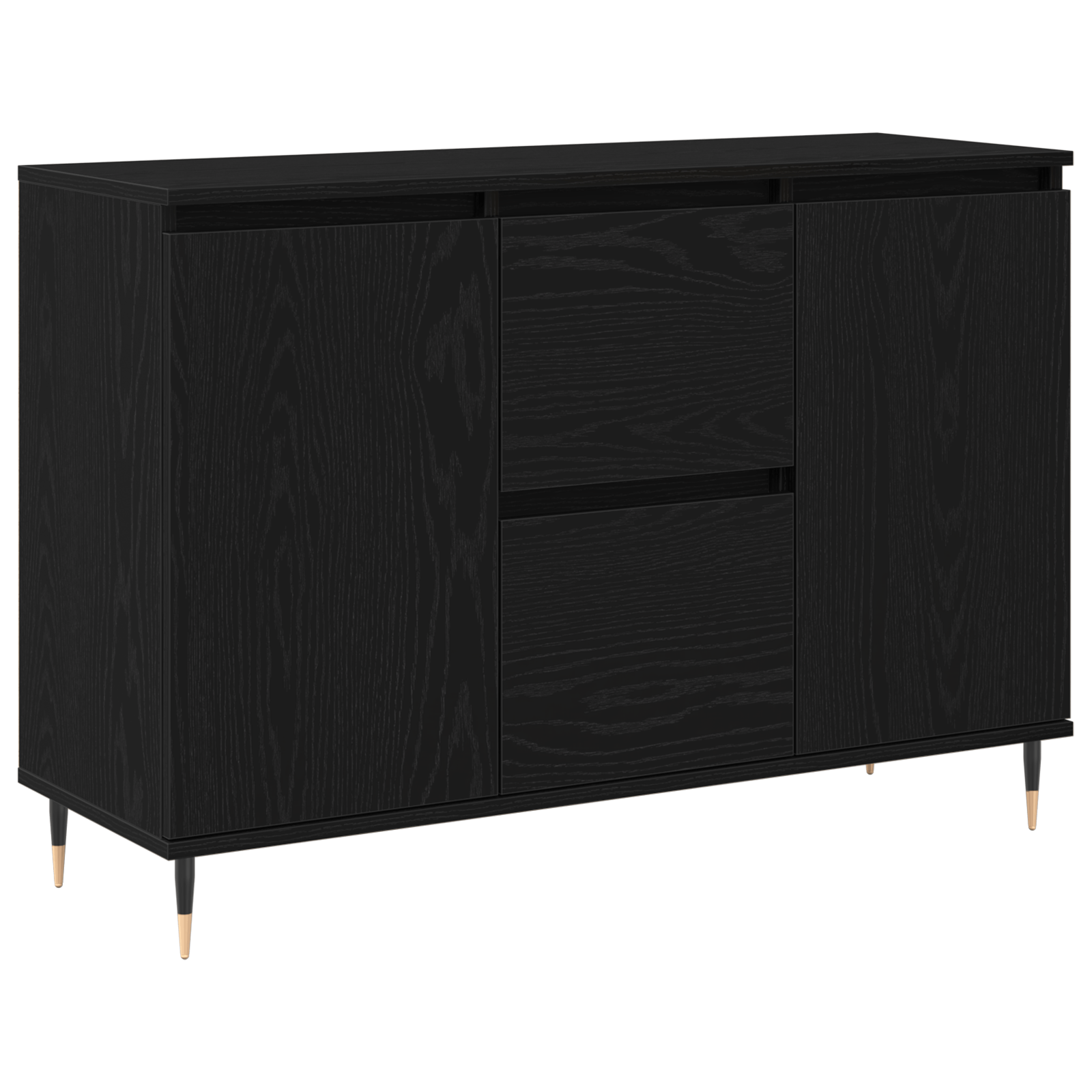 Dulap cu usi si sertare, stejar negru, 101,5x35x70 cm — imaginea 2