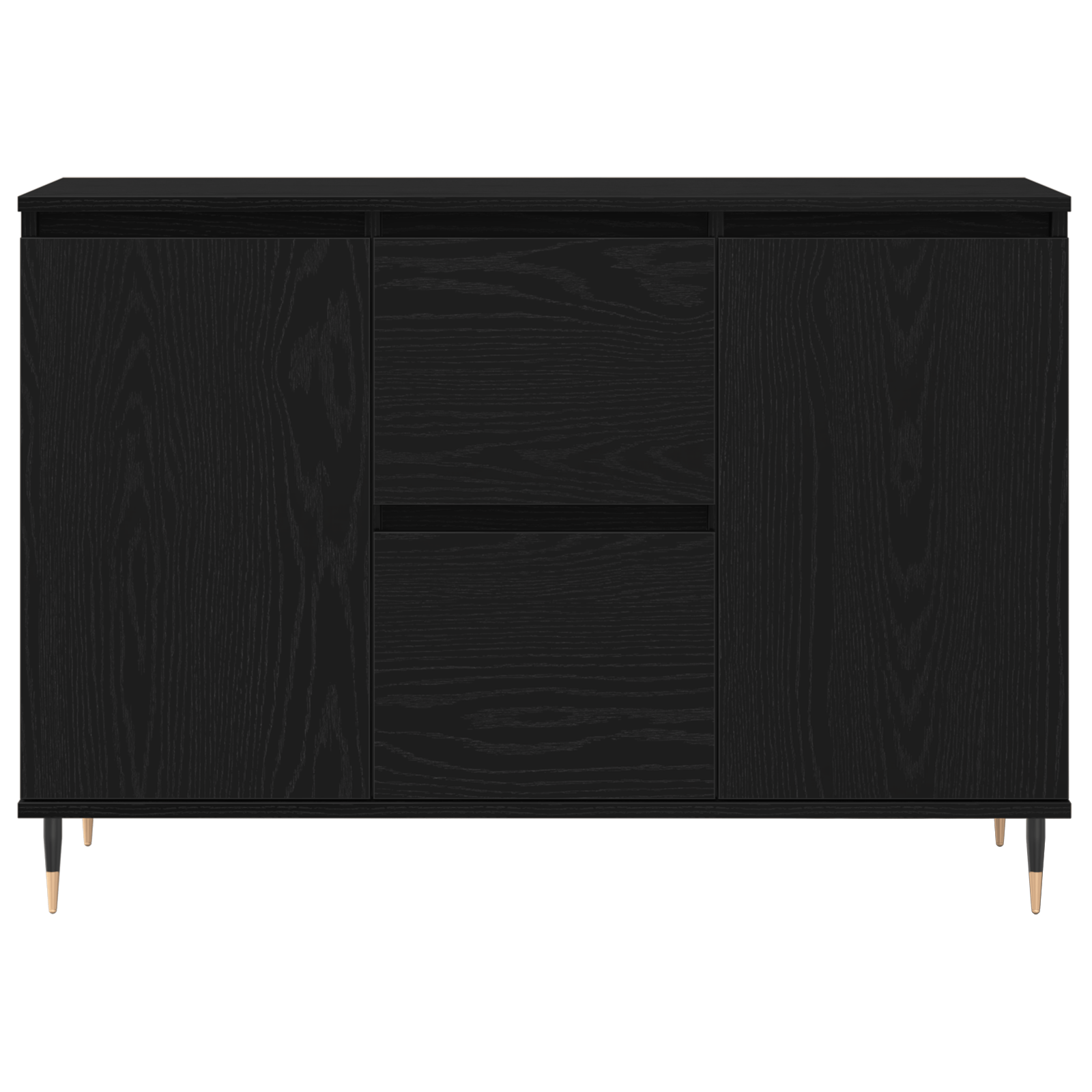 Dulap cu usi si sertare, stejar negru, 101,5x35x70 cm — imaginea 6