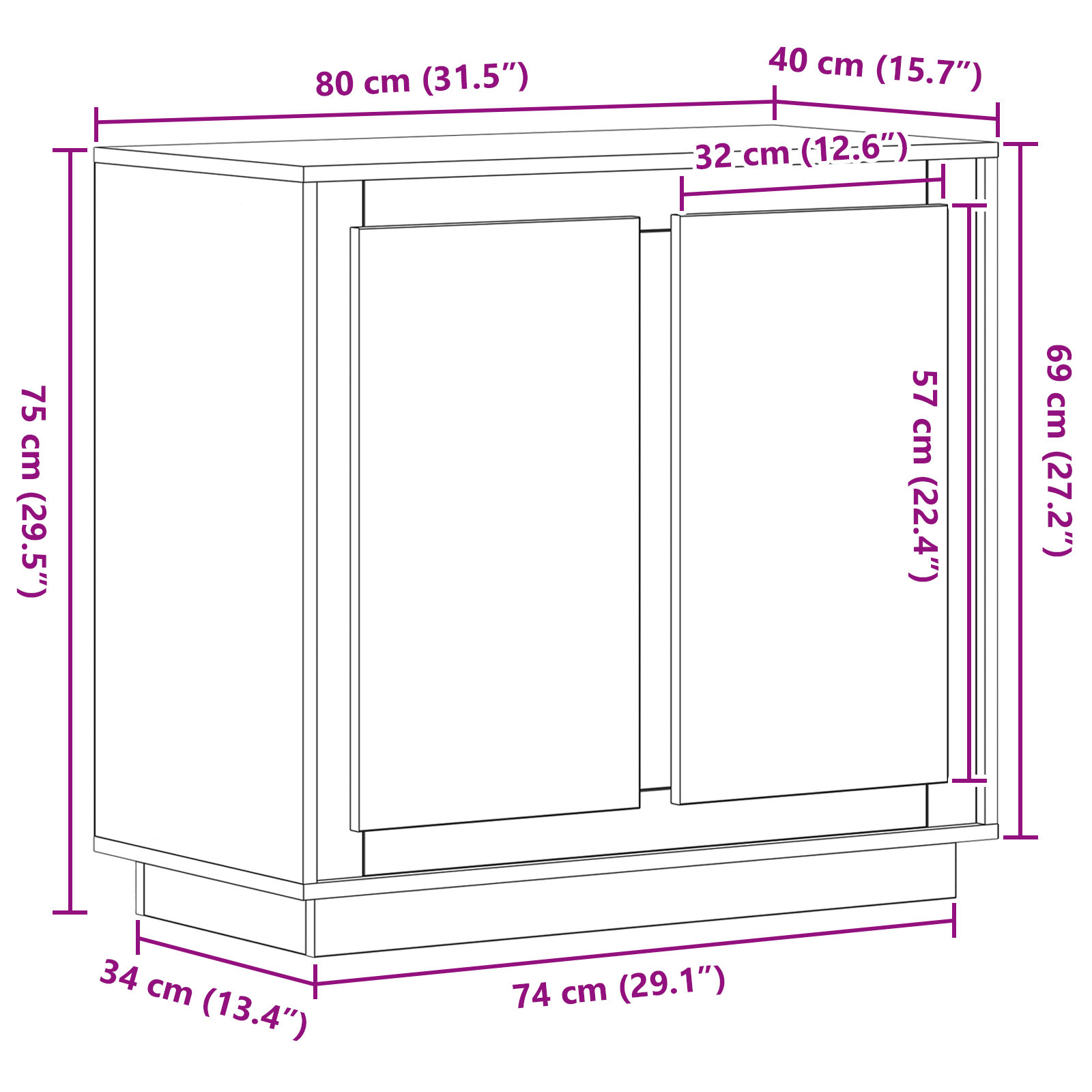 Dulap, lemn vechi, 80x34x75 cm, lemn prelucrat — imaginea 10