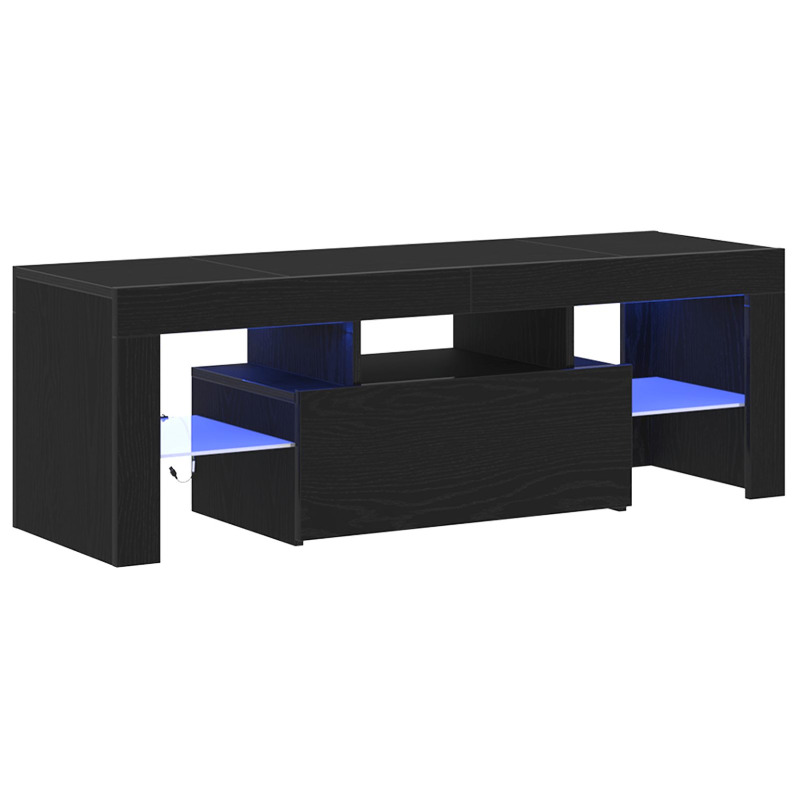 Dulap TV cu LED-uri, stejar negru, 120x35x40 cm — imaginea 5