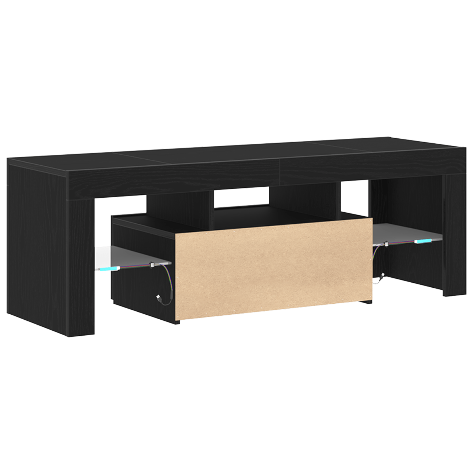 Dulap TV cu LED-uri, stejar negru, 120x35x40 cm — imaginea 6