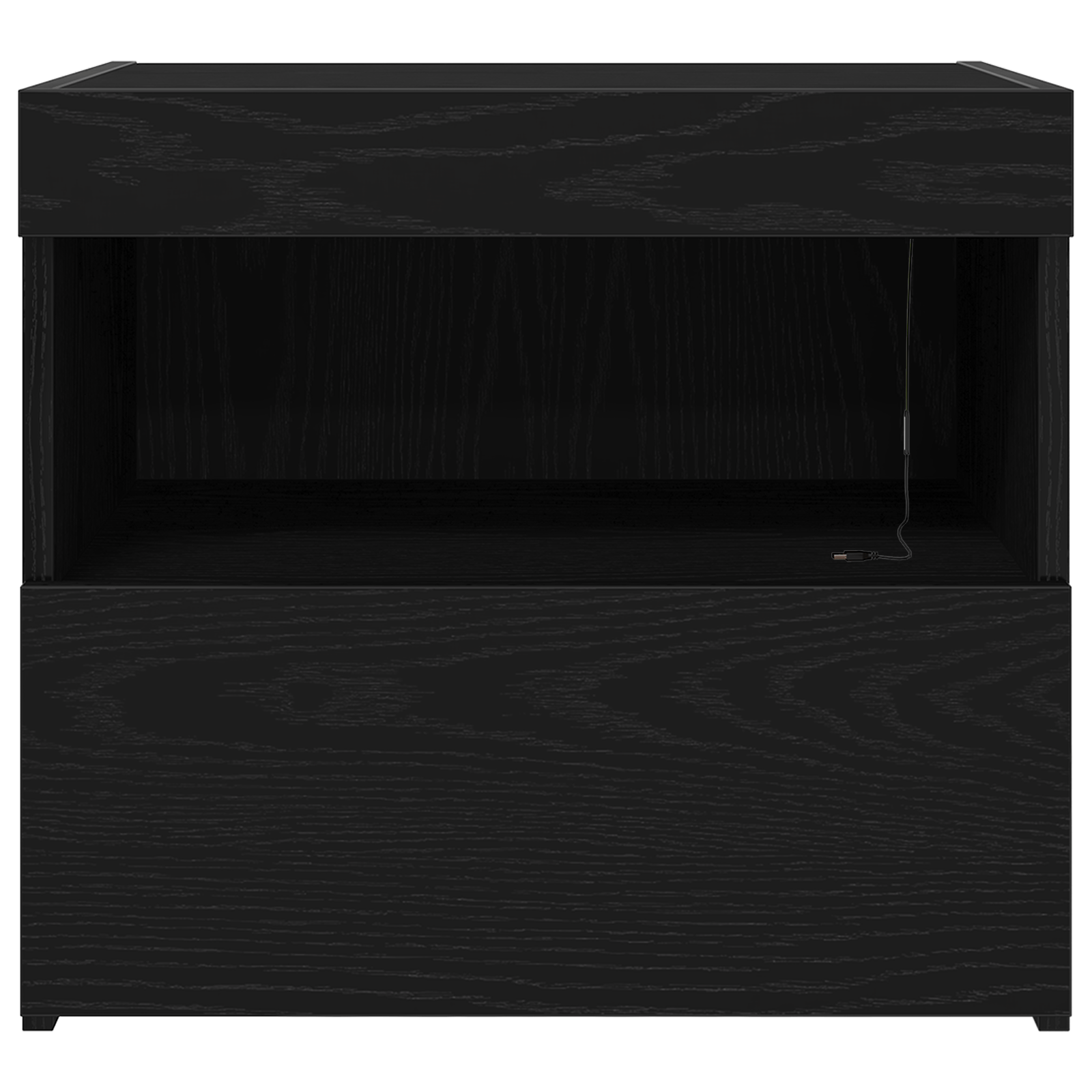 Noptiera cu lumini LED, stejar negru, 50x40x45 cm — imaginea 6