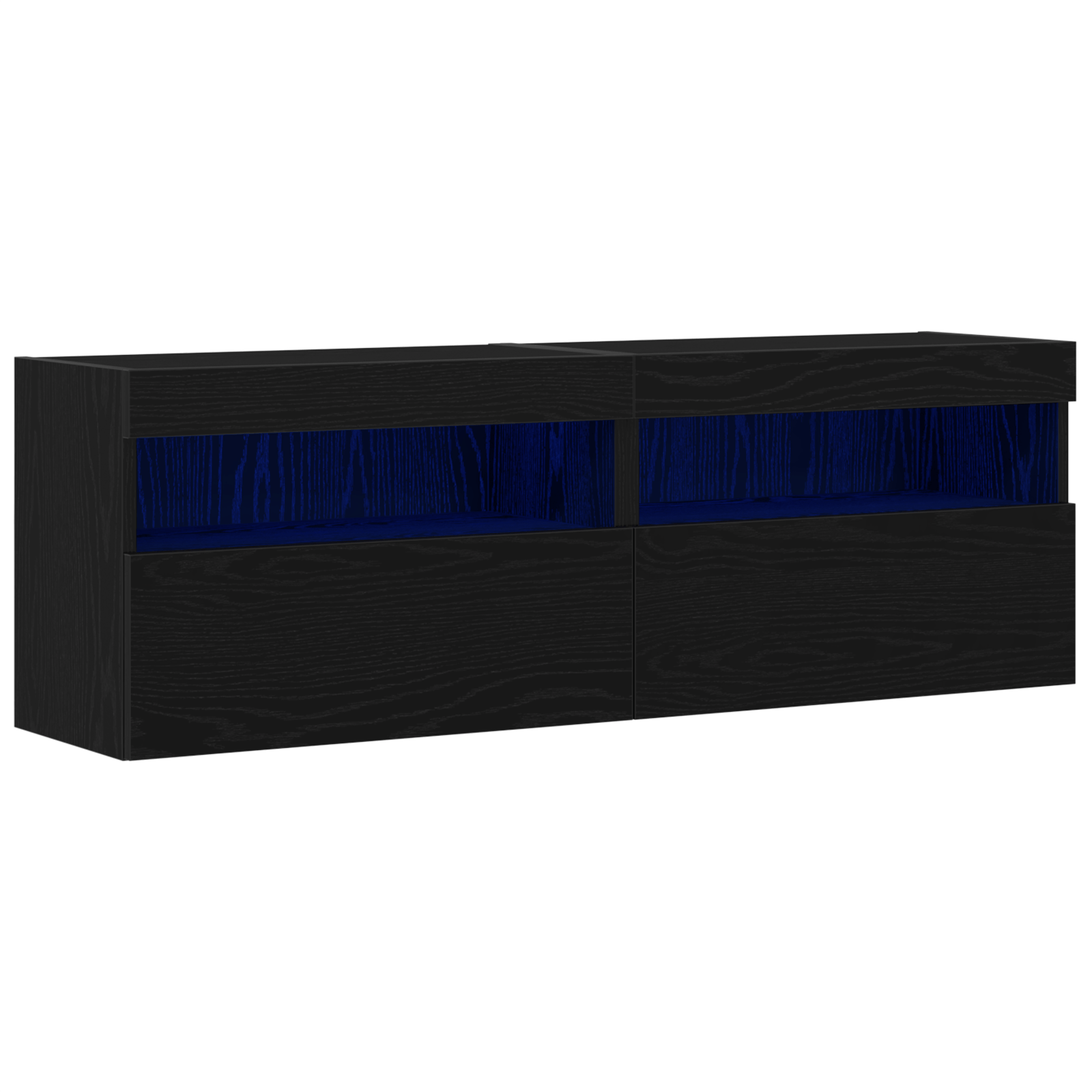Dulap TV de perete cu LED, 2 buc., stejar negru, 60x30x40 cm — imaginea 2