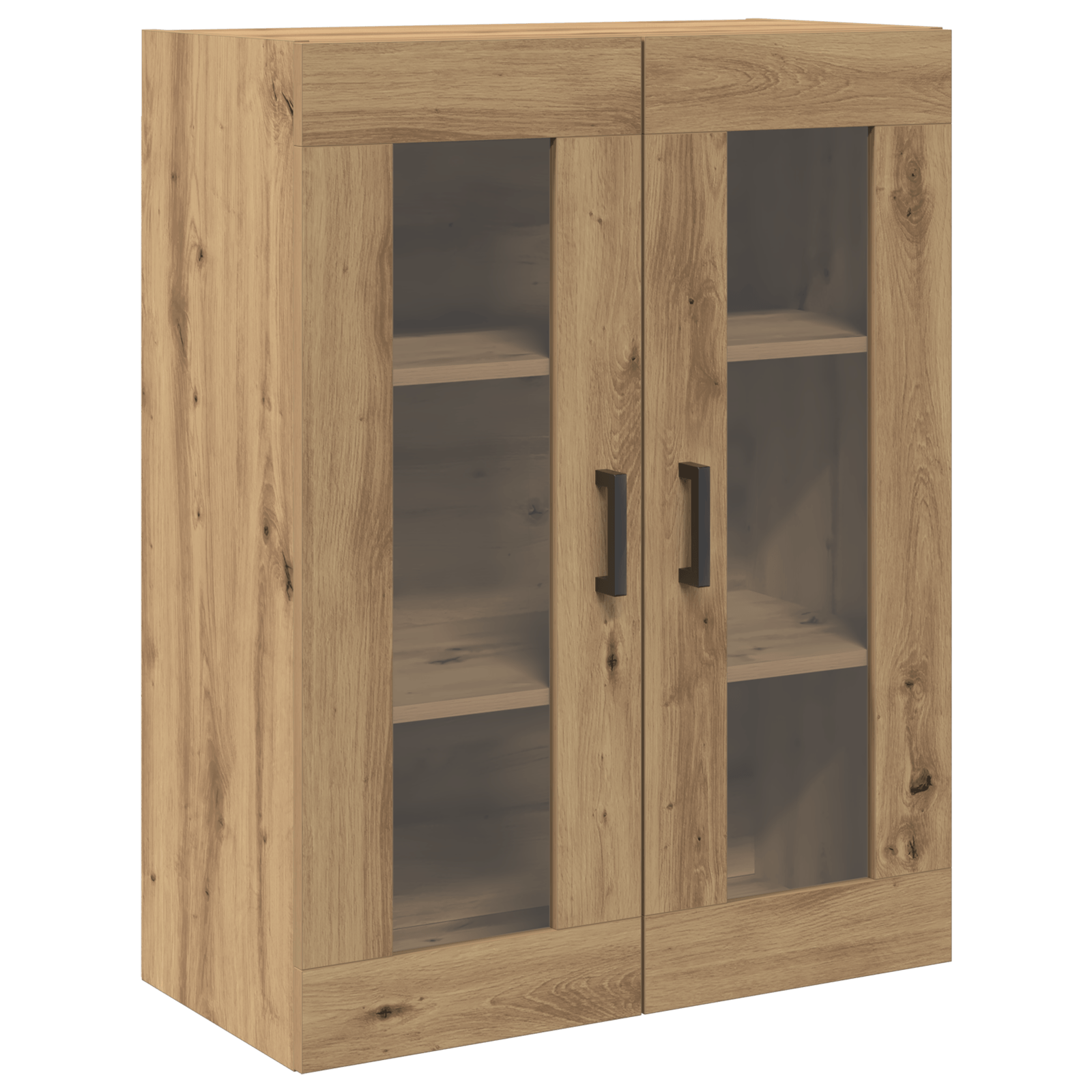 Dulap de perete, usi din sticla, stejar artizanal 69,5x34x90 cm — imaginea 2