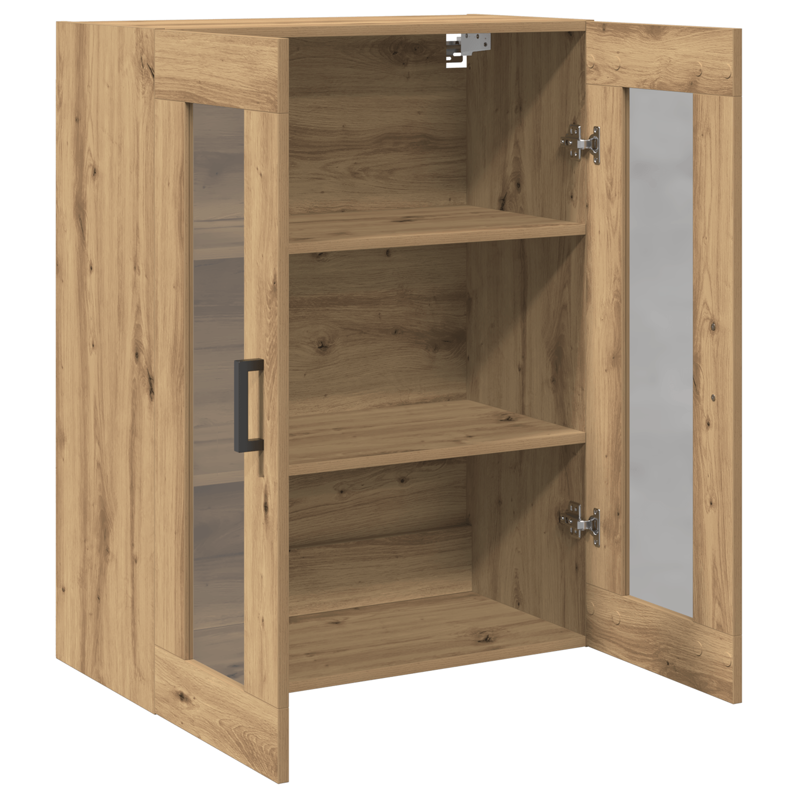 Dulap de perete, usi din sticla, stejar artizanal 69,5x34x90 cm — imaginea 5