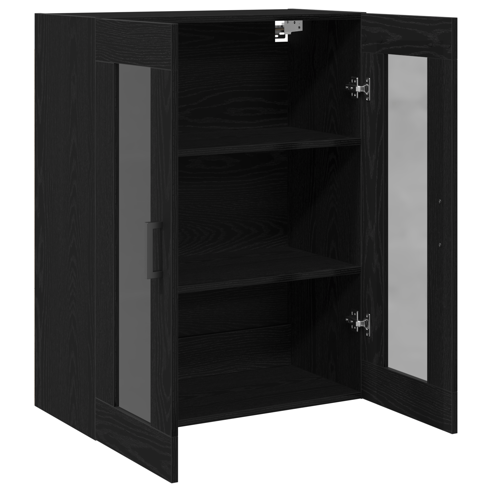 Dulap de perete cu usi din sticla, stejar negru, 69,5x34x90 cm — imaginea 5