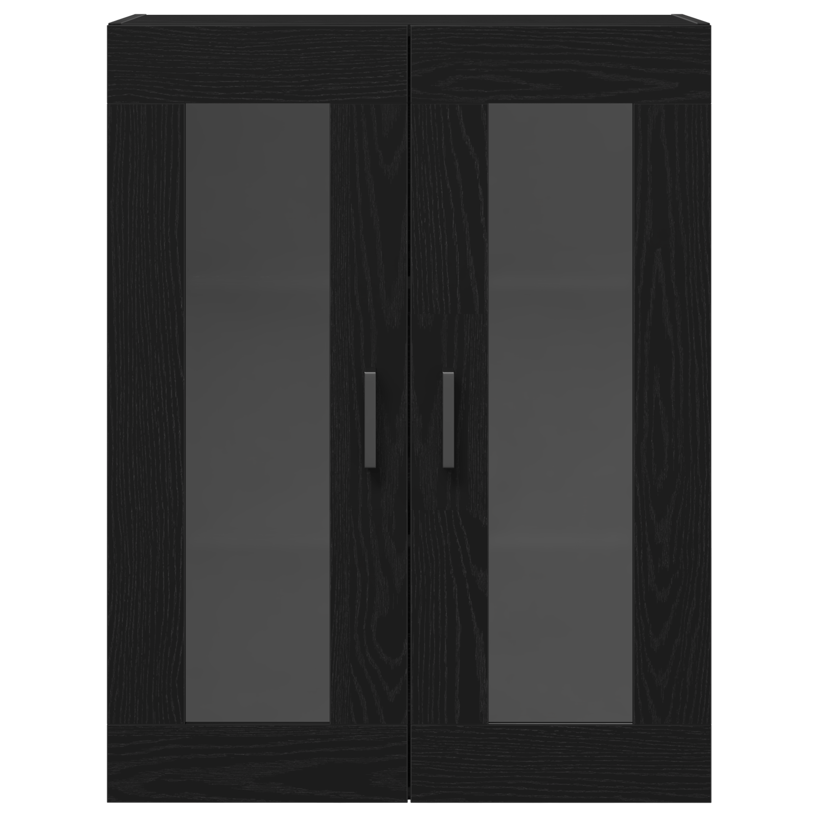 Dulap de perete cu usi din sticla, stejar negru, 69,5x34x90 cm — imaginea 6
