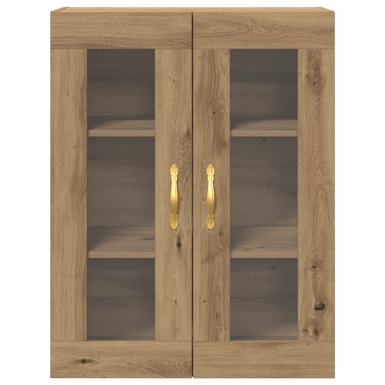 Dulap suspendat usi din sticla, stejar artizanal, 69,5x34x90 cm — imaginea 6