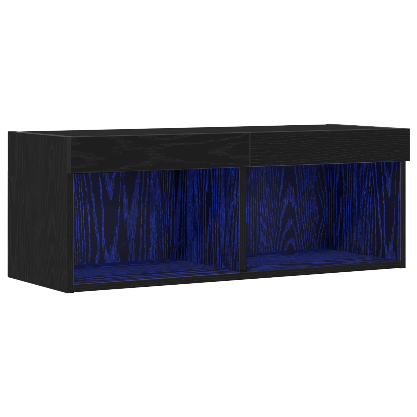 Dulap TV de perete cu LED, stejar negru, 80x30x30 cm — imaginea 2