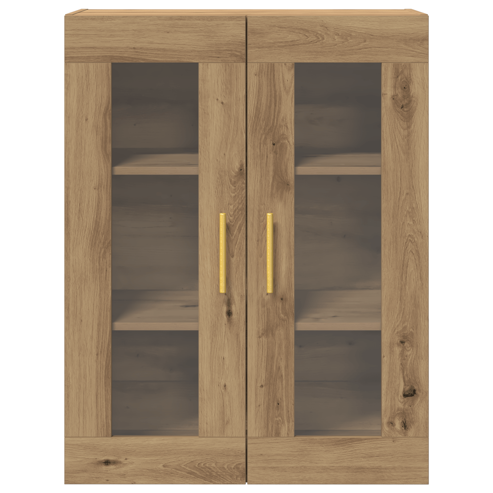 Dulap de perete, usi din sticla, stejar artizanal 69,5x34x90 cm — imaginea 6