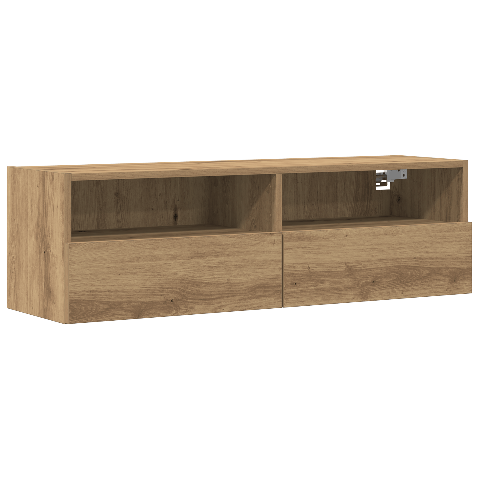 Dulap TV de perete stejar artizanal 100x30x30 cm lemn prelucrat — imaginea 2
