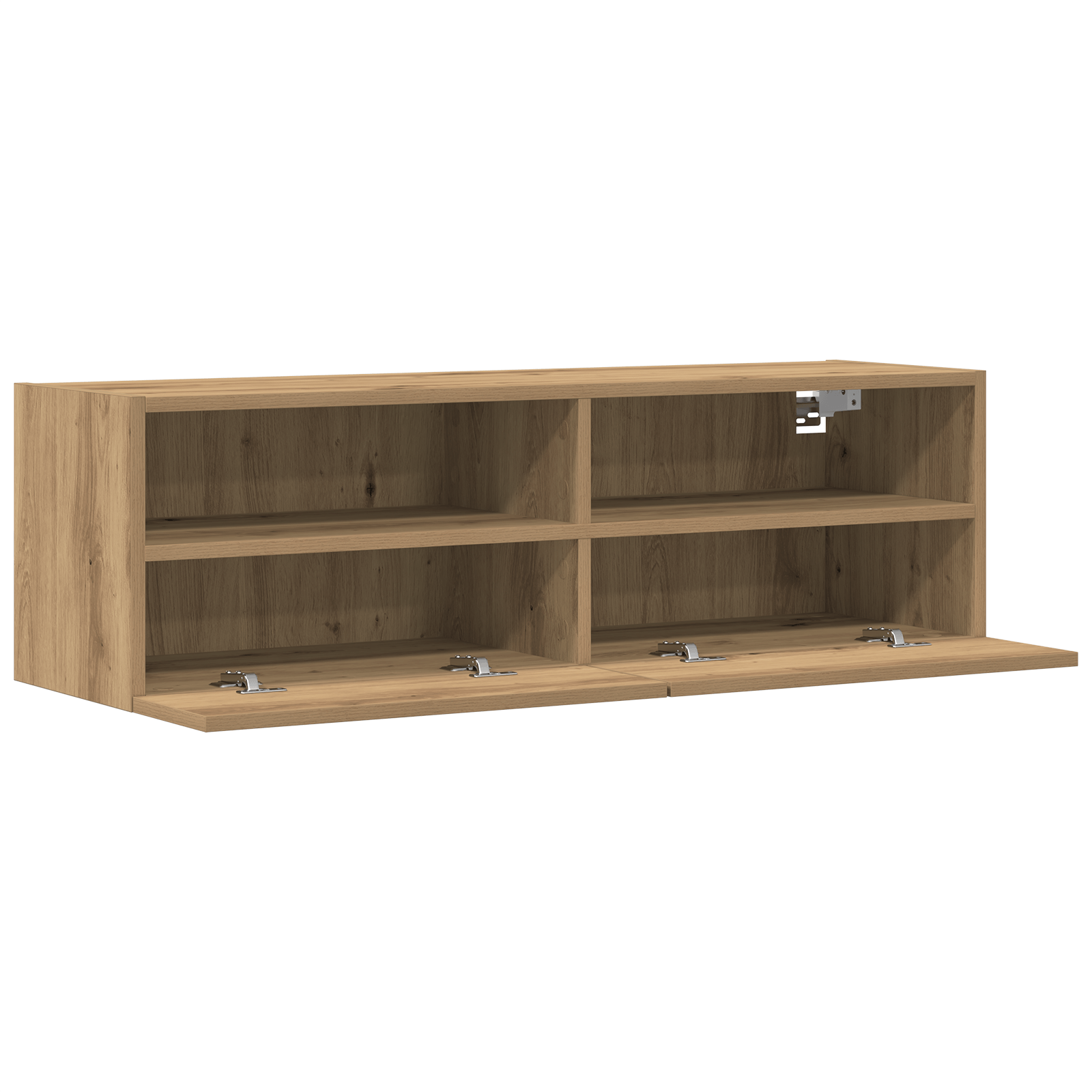Dulap TV de perete stejar artizanal 100x30x30 cm lemn prelucrat — imaginea 5