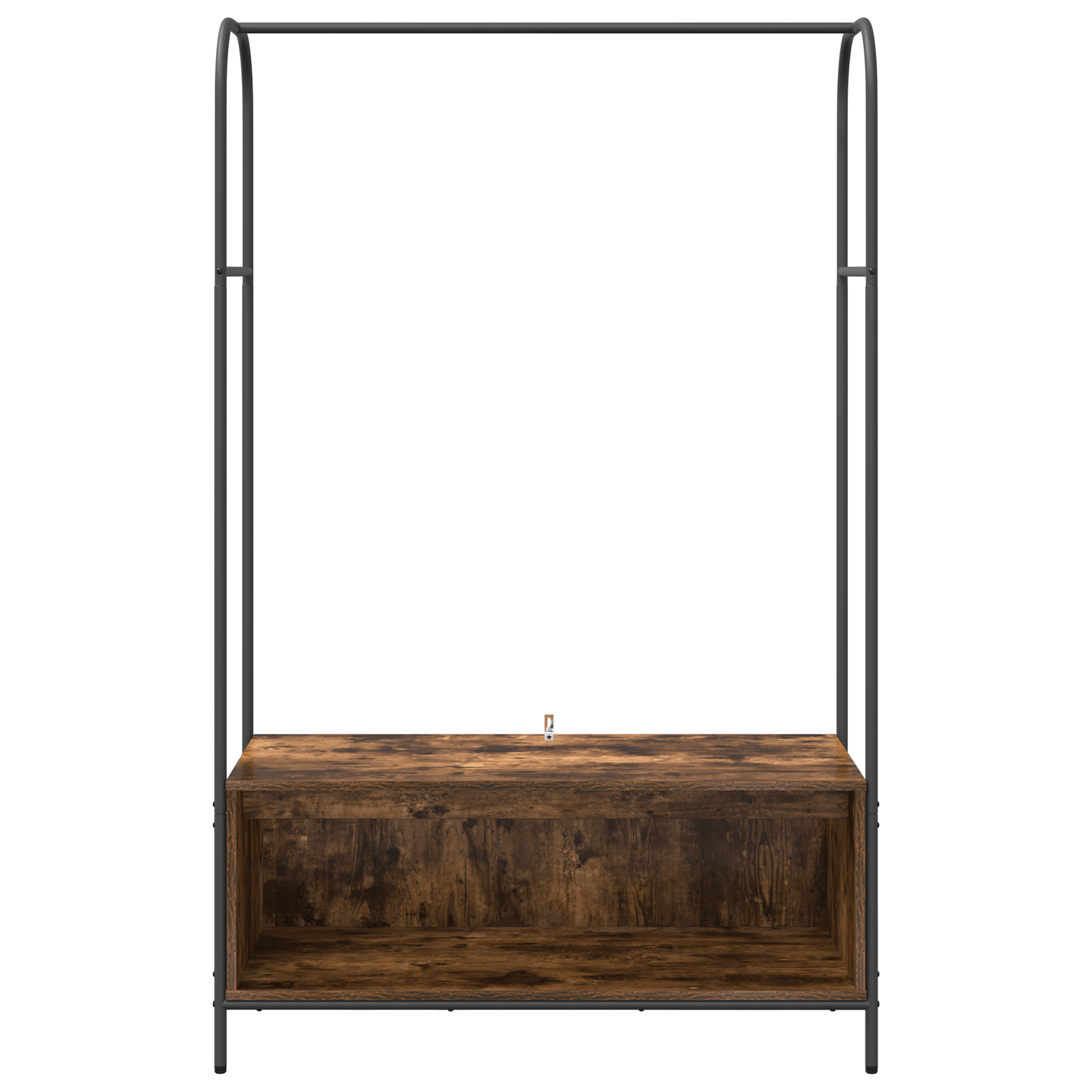 Suport pentru haine cu rafturi din stejar fumuriu 100x44x160 cm — imaginea 5