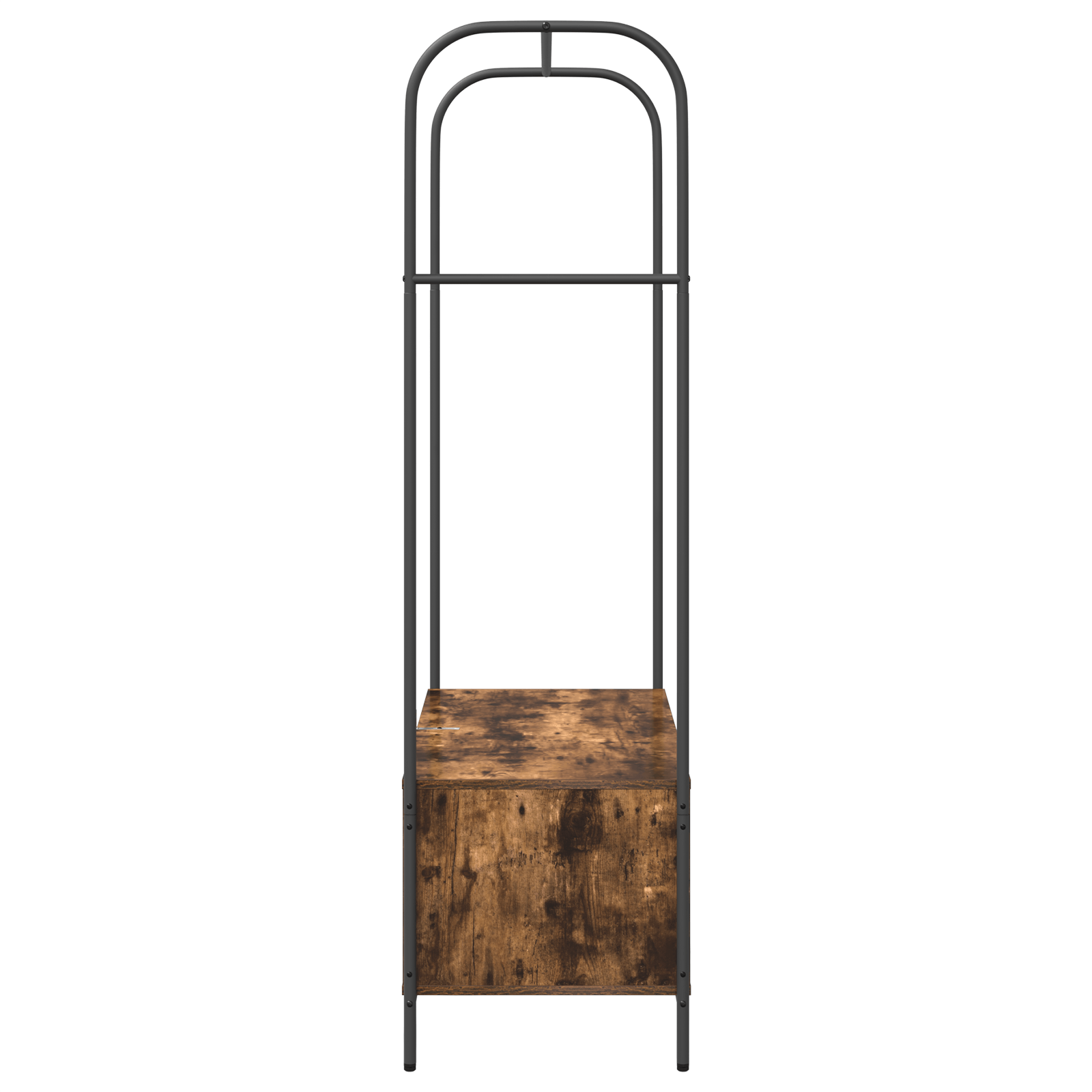 Suport pentru haine cu rafturi din stejar fumuriu 100x44x160 cm — imaginea 6
