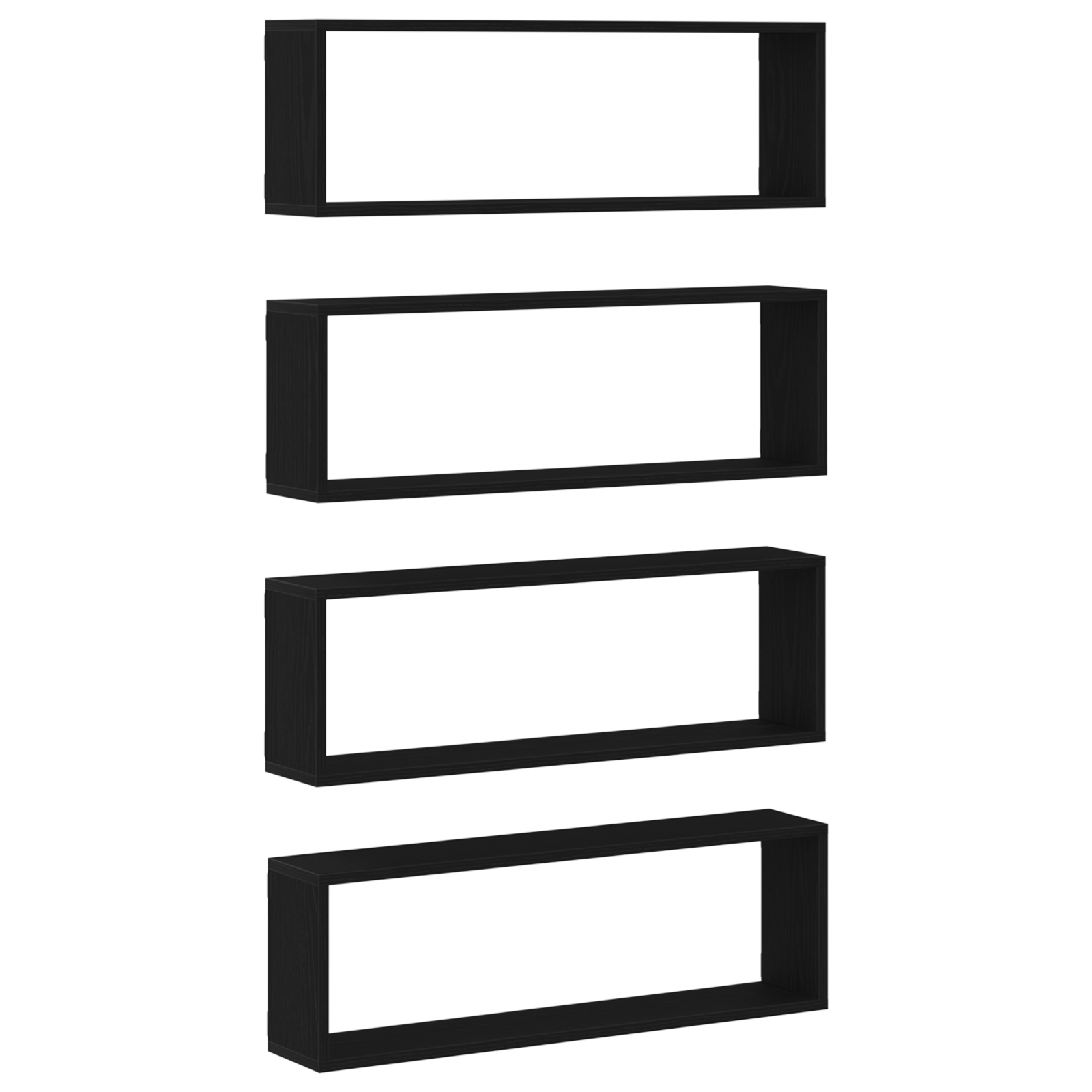Raft montat pe perete Set de 4 Stejar negru Lemn prelucrat — imaginea 6