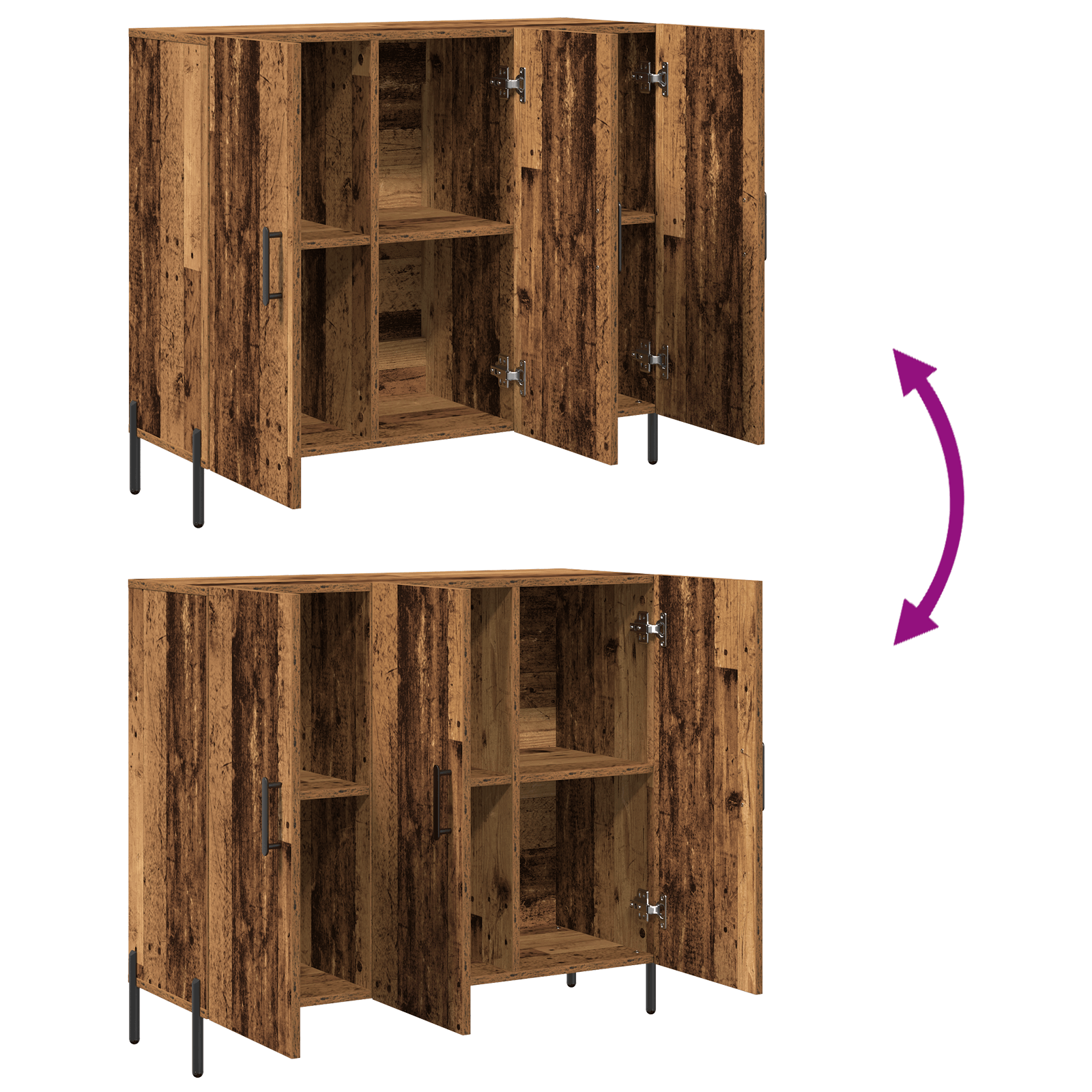bufet vidalXL din lemn vechi 90x34x80 cm, din lemn stratificat — imaginea 11