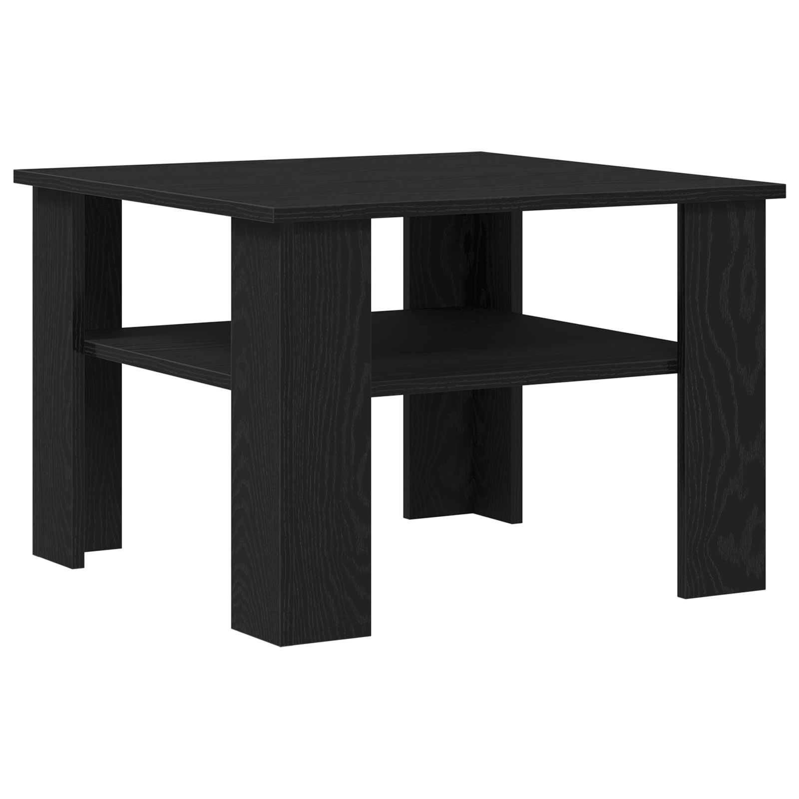 Masa de cafea Negru Stejar 60x60x42 cm din lemn prelucrat — imaginea 2