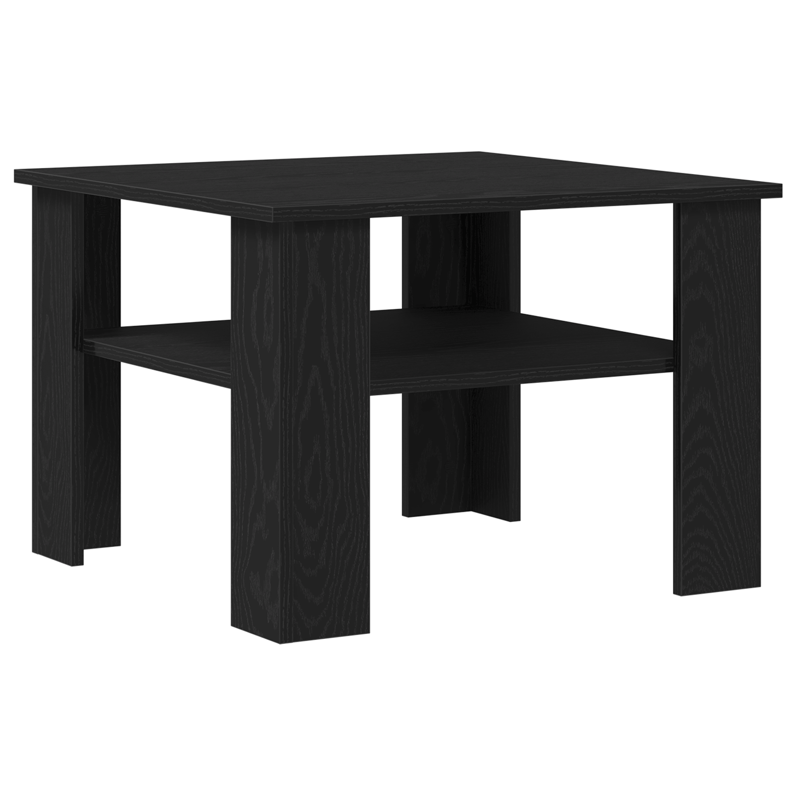 Masa de cafea Negru Stejar 60x60x42 cm din lemn prelucrat — imaginea 5