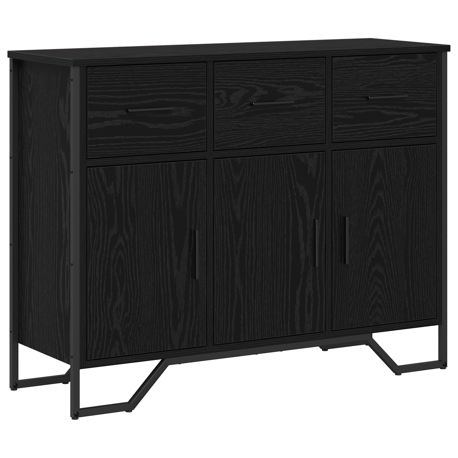 Bufet din stejar negru 97x32.5x74.5 cm Lemn prelucrat — imaginea 2