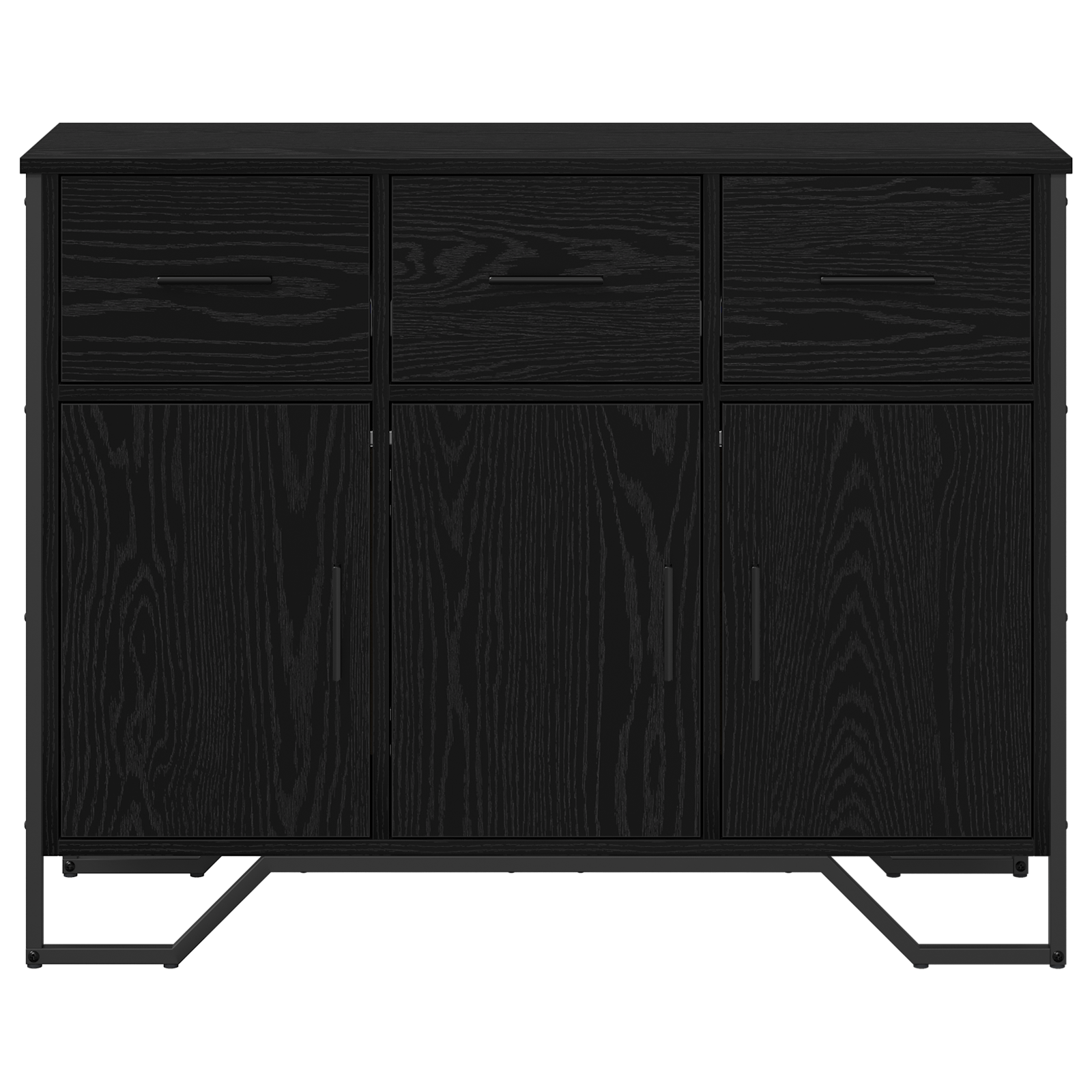 Bufet din stejar negru 97x32.5x74.5 cm Lemn prelucrat — imaginea 6