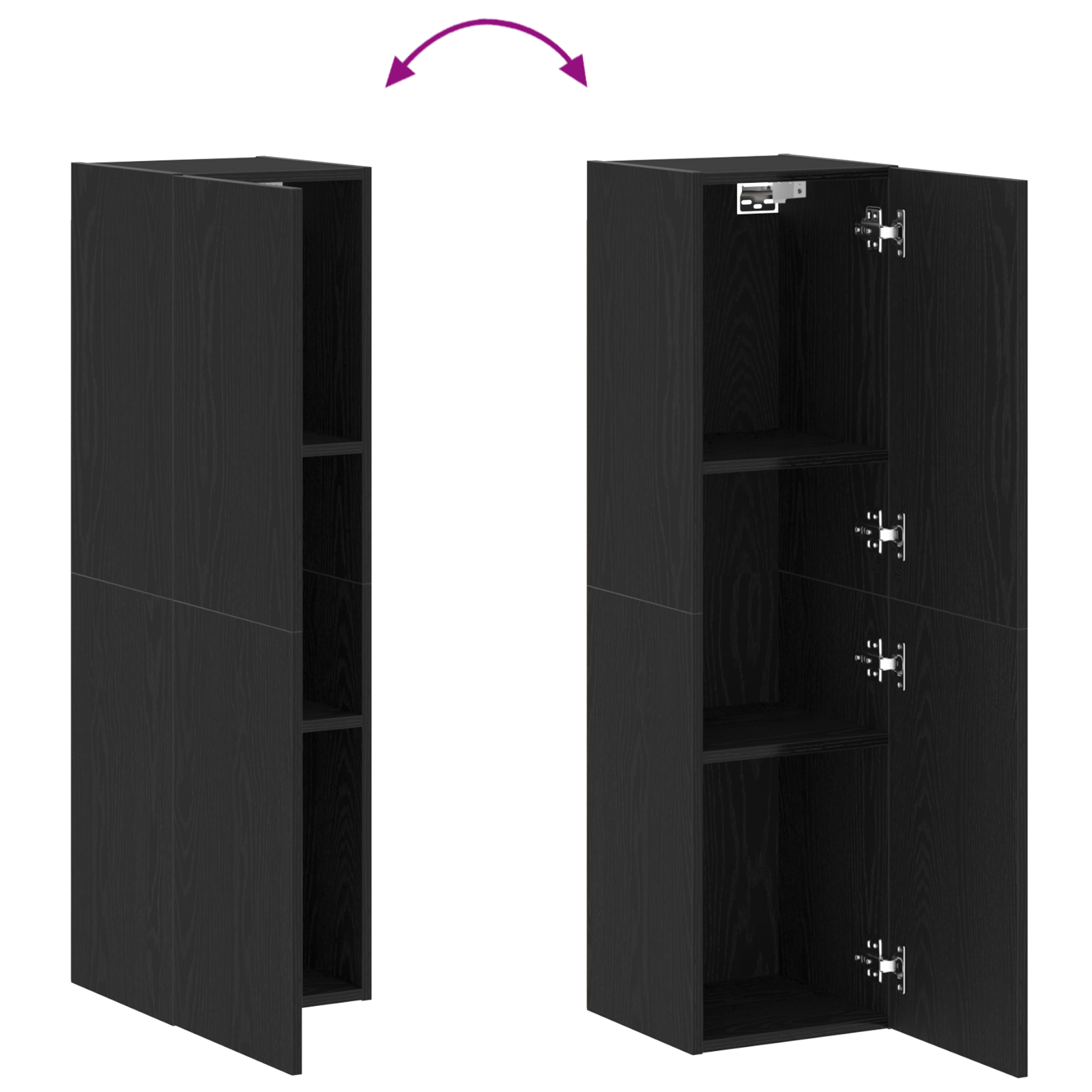 Dulap TV, stejar negru, 30,5x30x110 cm, lemn prelucrat — imaginea 11