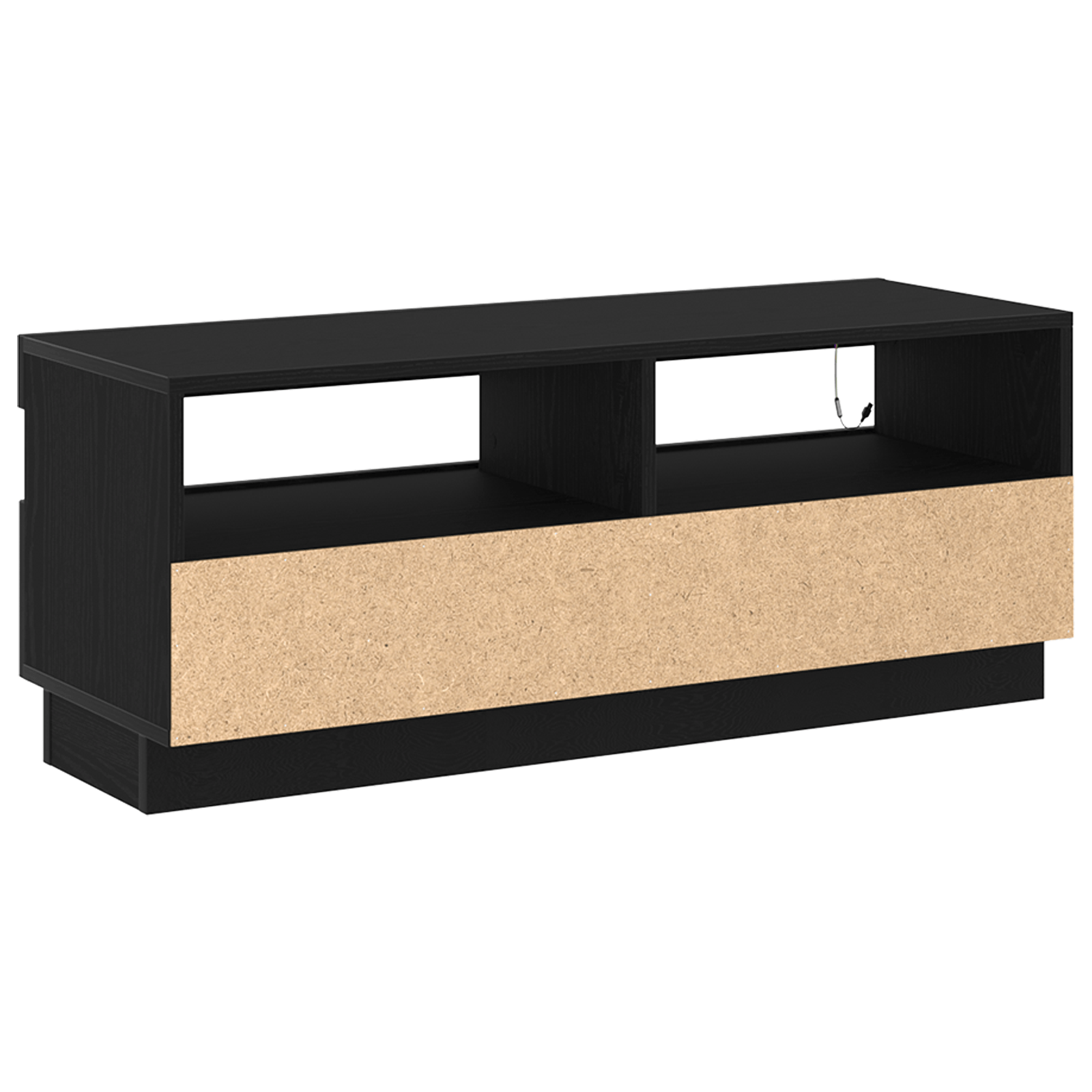 Dulap TV cu lumini LED Stejar Negru 100x35x40 cm Lemn prelucrat — imaginea 6
