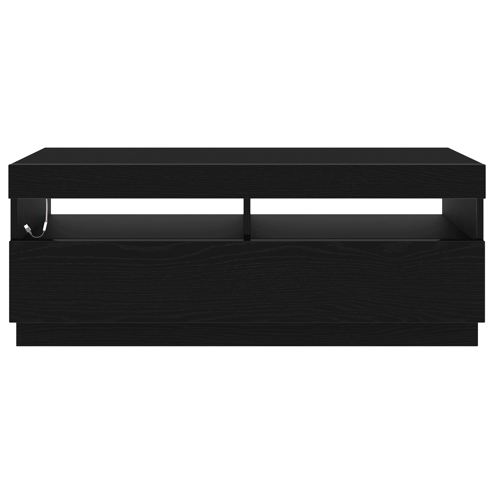Dulap TV cu lumini LED Stejar Negru 100x35x40 cm Lemn prelucrat — imaginea 7