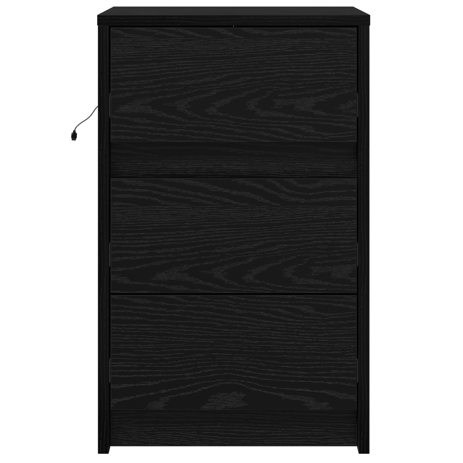 Casuta de noptiera cu lumini LED Stejar Negru Lemn prelucrat — imaginea 6