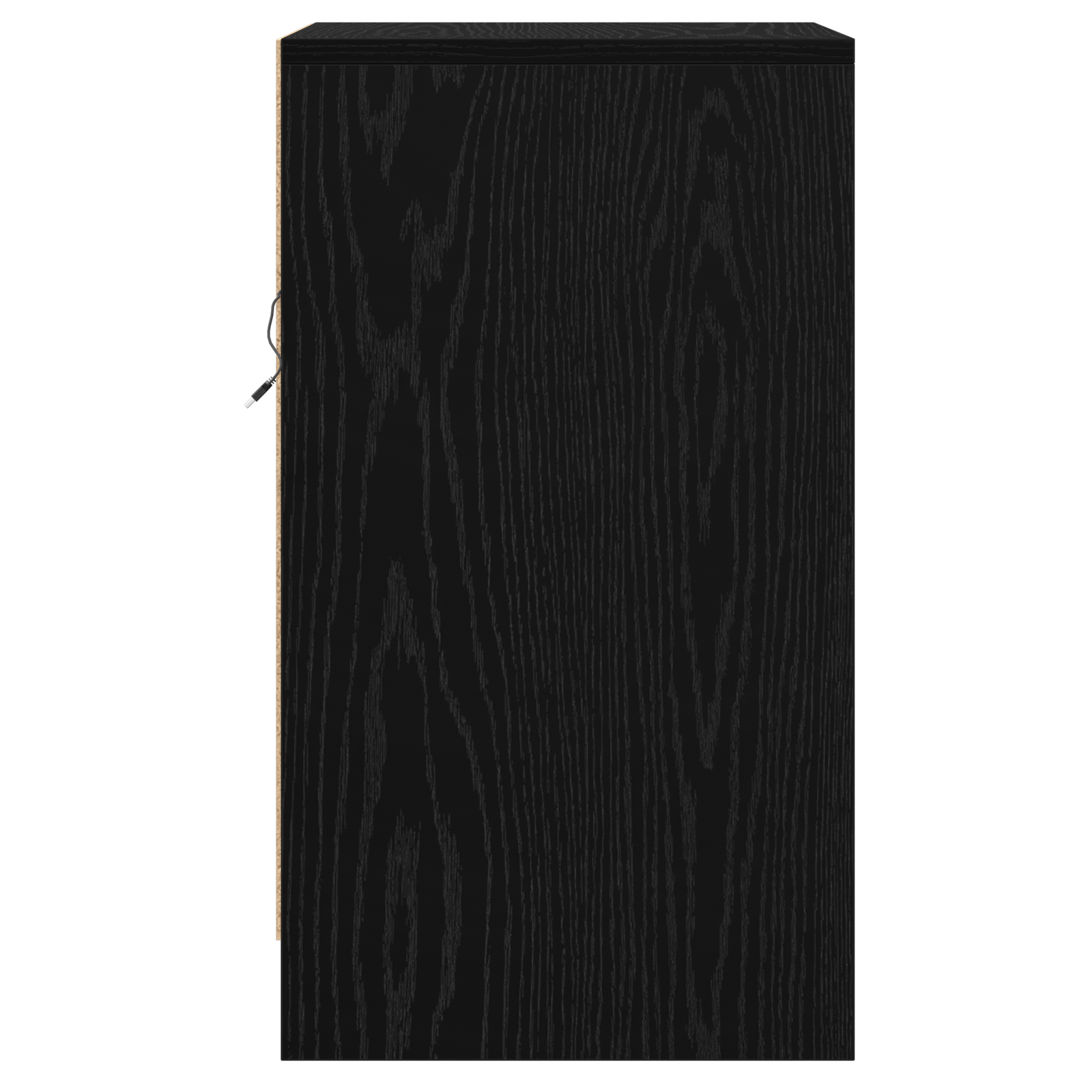 Casuta de noptiera cu lumini LED Stejar Negru Lemn prelucrat — imaginea 7