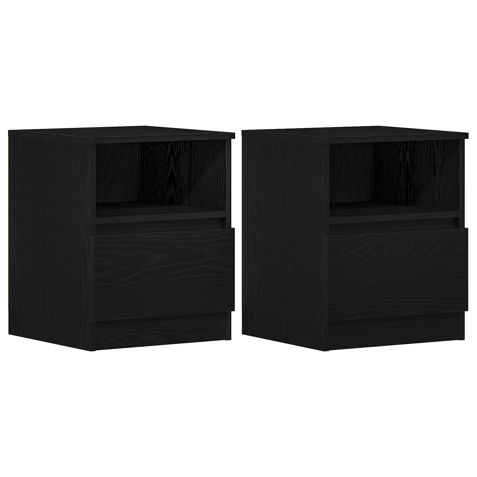 Noptiera 2 buc Negru Stejar 40x40x50 cm Lemn de aglomerat — imaginea 7