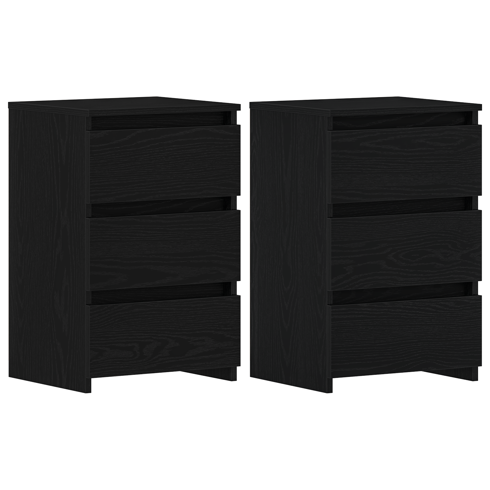 Noptiera 2 piese Stejar Negru 40x35x62,5 cm Lemn Compus — imaginea 6