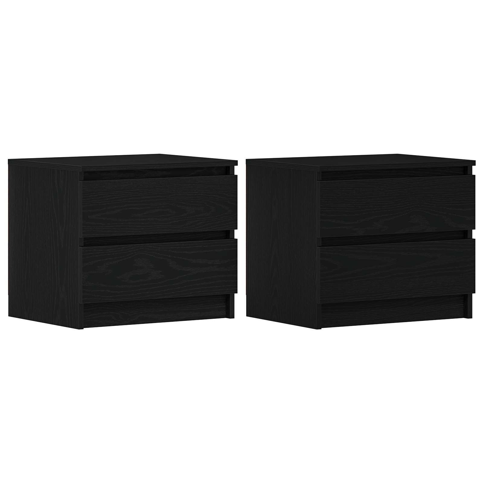 Noptiera 2 buc Negru Stejar 50x40x43,5 cm din lemn aglomerat — imaginea 6