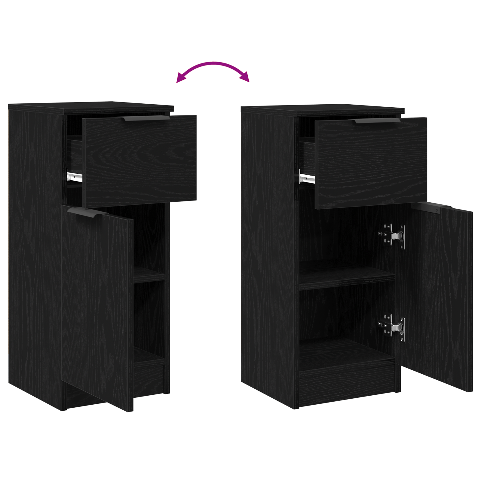 Dulap, stejar negru, 30x30x70 cm, MDF — imaginea 13