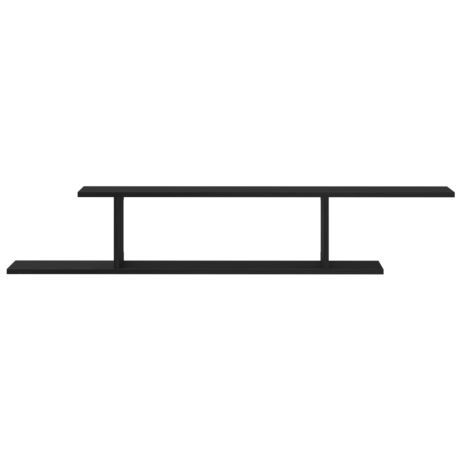 Raft TV de perete Negru Stejar 125x18x23 cm din lemn — imaginea 6