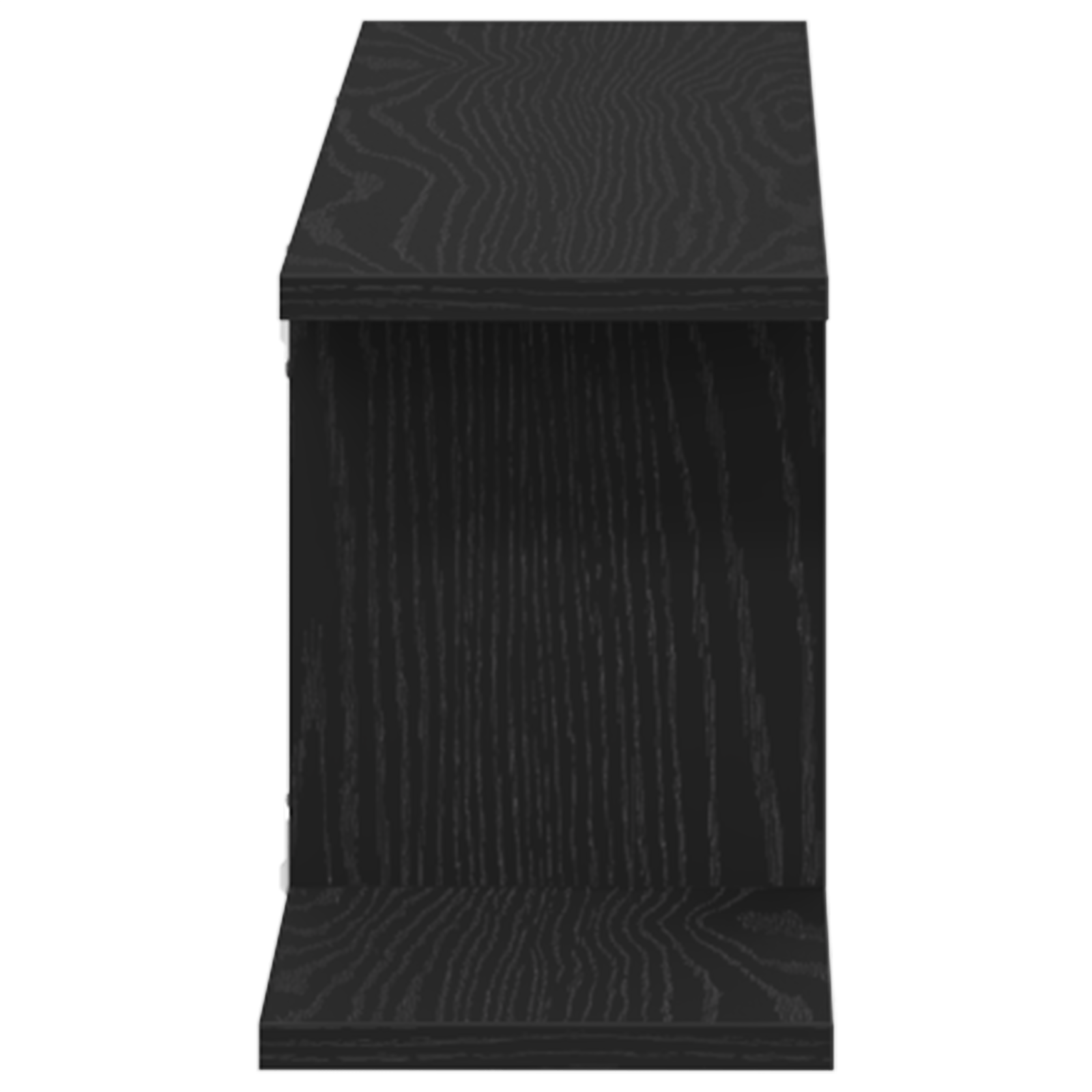 Raft TV de perete Negru Stejar 125x18x23 cm din lemn — imaginea 7