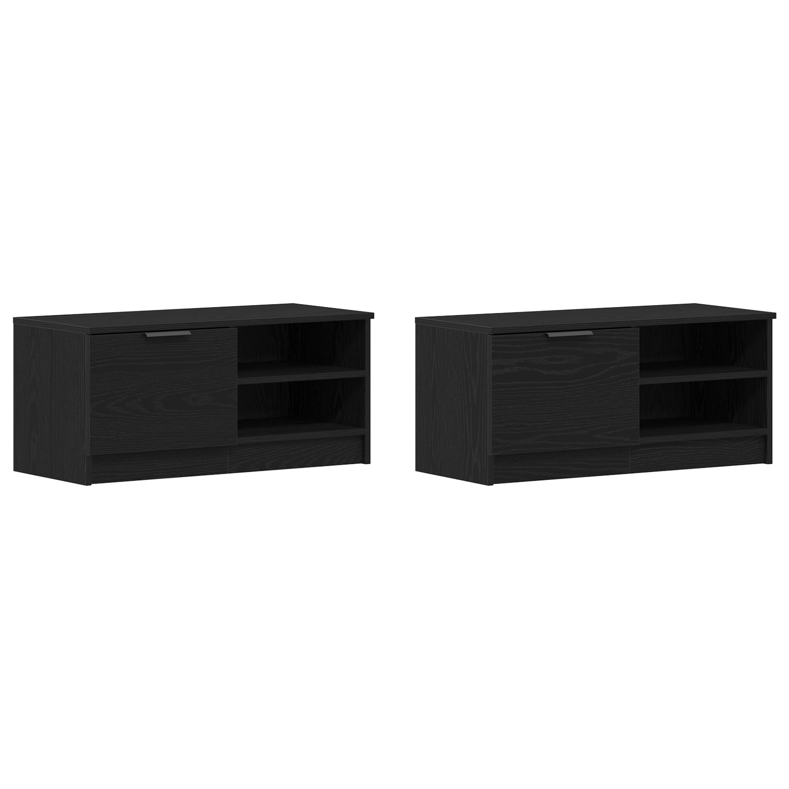 Dulapuri TV, 2 buc., stejar negru, 80x35x36,5 cm lemn prelucrat — imaginea 2