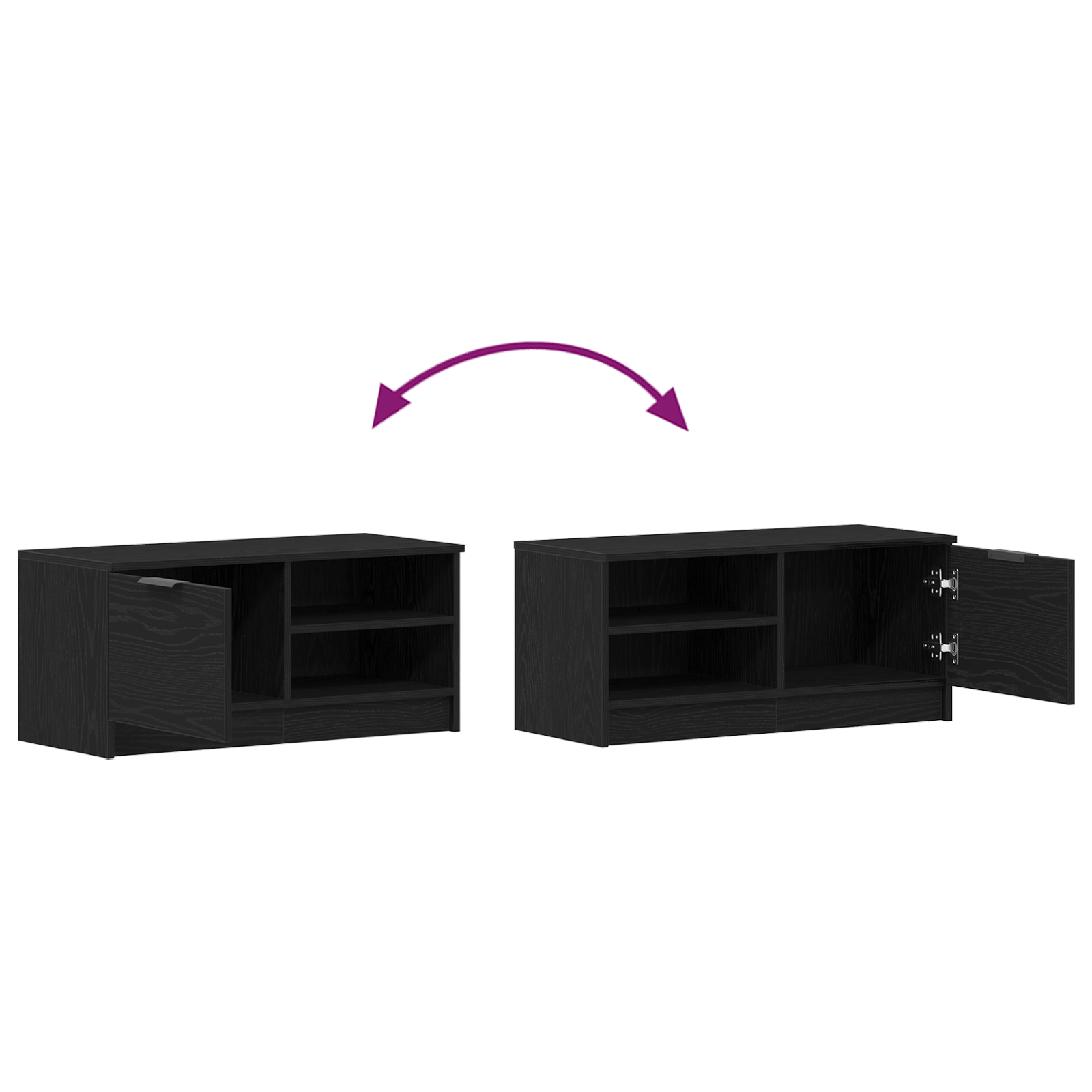 Dulapuri TV, 2 buc., stejar negru, 80x35x36,5 cm lemn prelucrat — imaginea 10