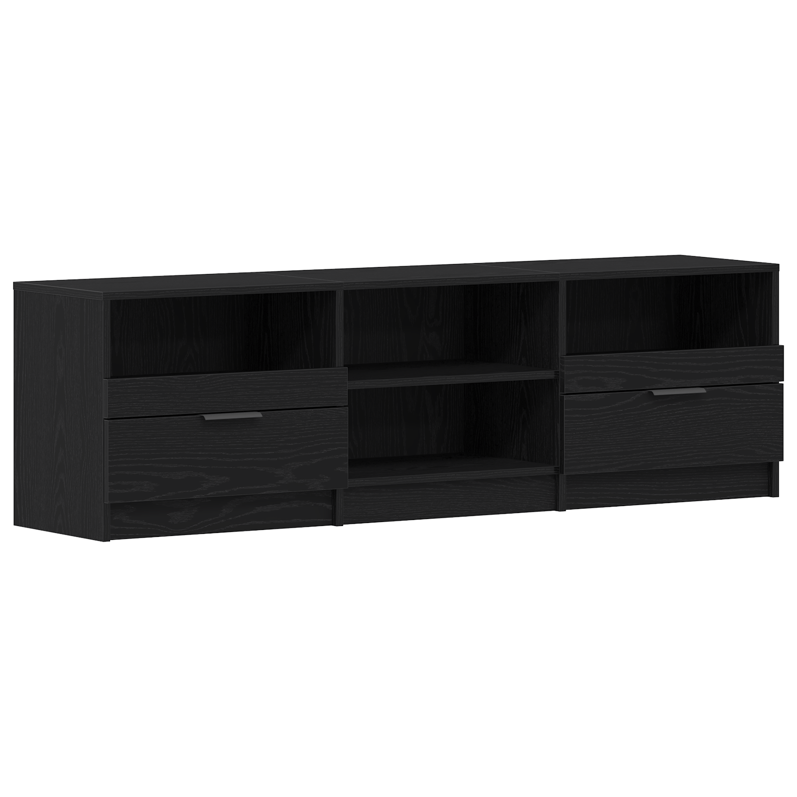 Dulap TV, stejar negru, 150x33,5x45 cm, lemn prelucrat — imaginea 2
