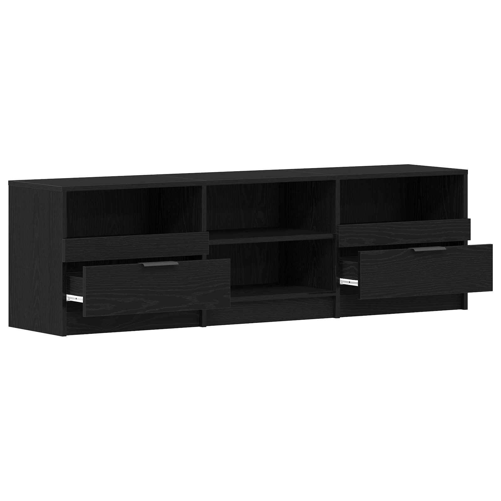 Dulap TV, stejar negru, 150x33,5x45 cm, lemn prelucrat — imaginea 4