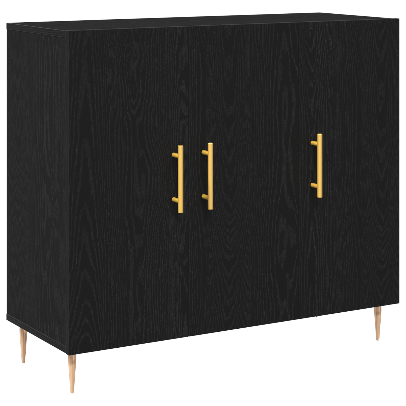 Bufet Negru din Stejar 90x34x80 cm din Lemn Stratificat — imaginea 2