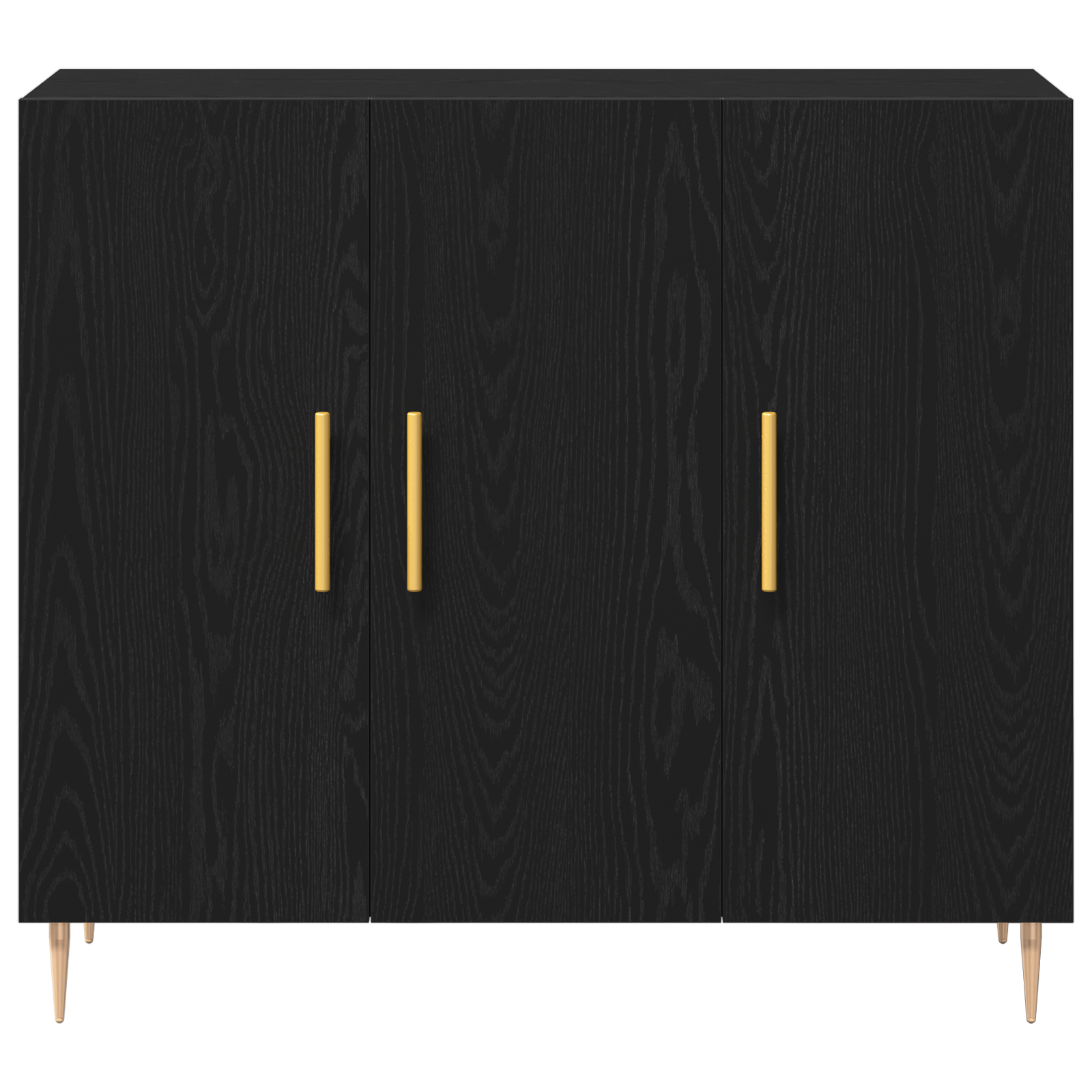 Bufet Negru din Stejar 90x34x80 cm din Lemn Stratificat — imaginea 6