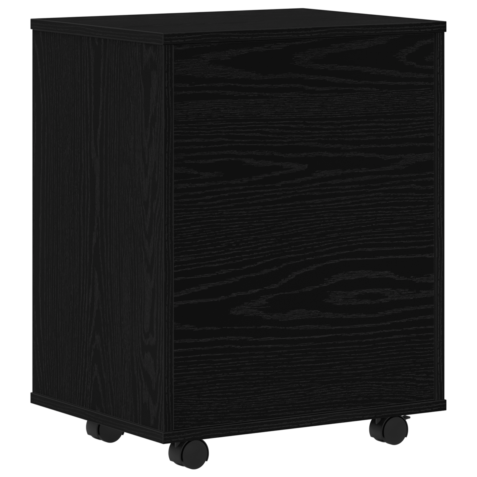 Cabitica rulabila Negru de stejar 46x36x59 cm din lemn prelucrat — imaginea 6