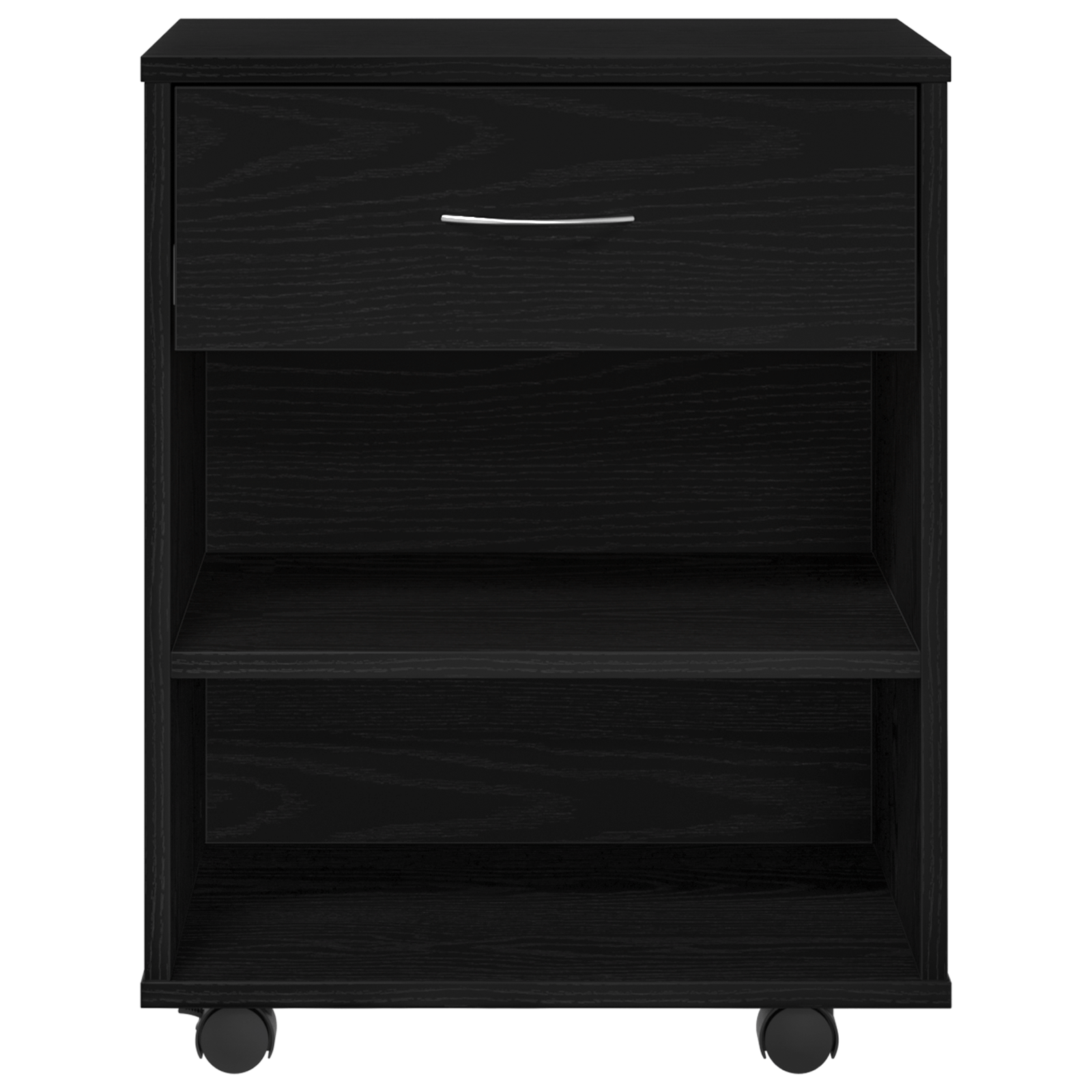 Cabitica rulabila Negru de stejar 46x36x59 cm din lemn prelucrat — imaginea 7
