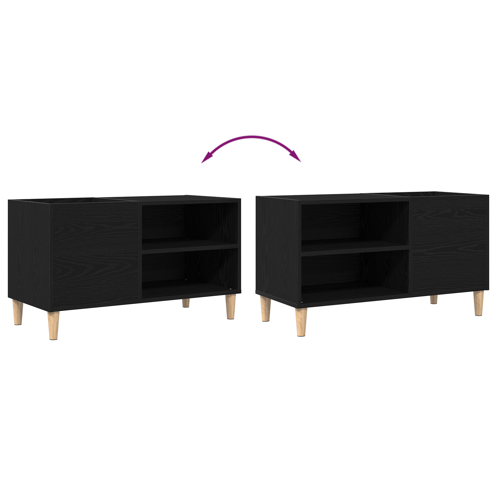 Dulap pentru discuri, stejar negru 84,5x38x48 cm lemn prelucrat — imaginea 9