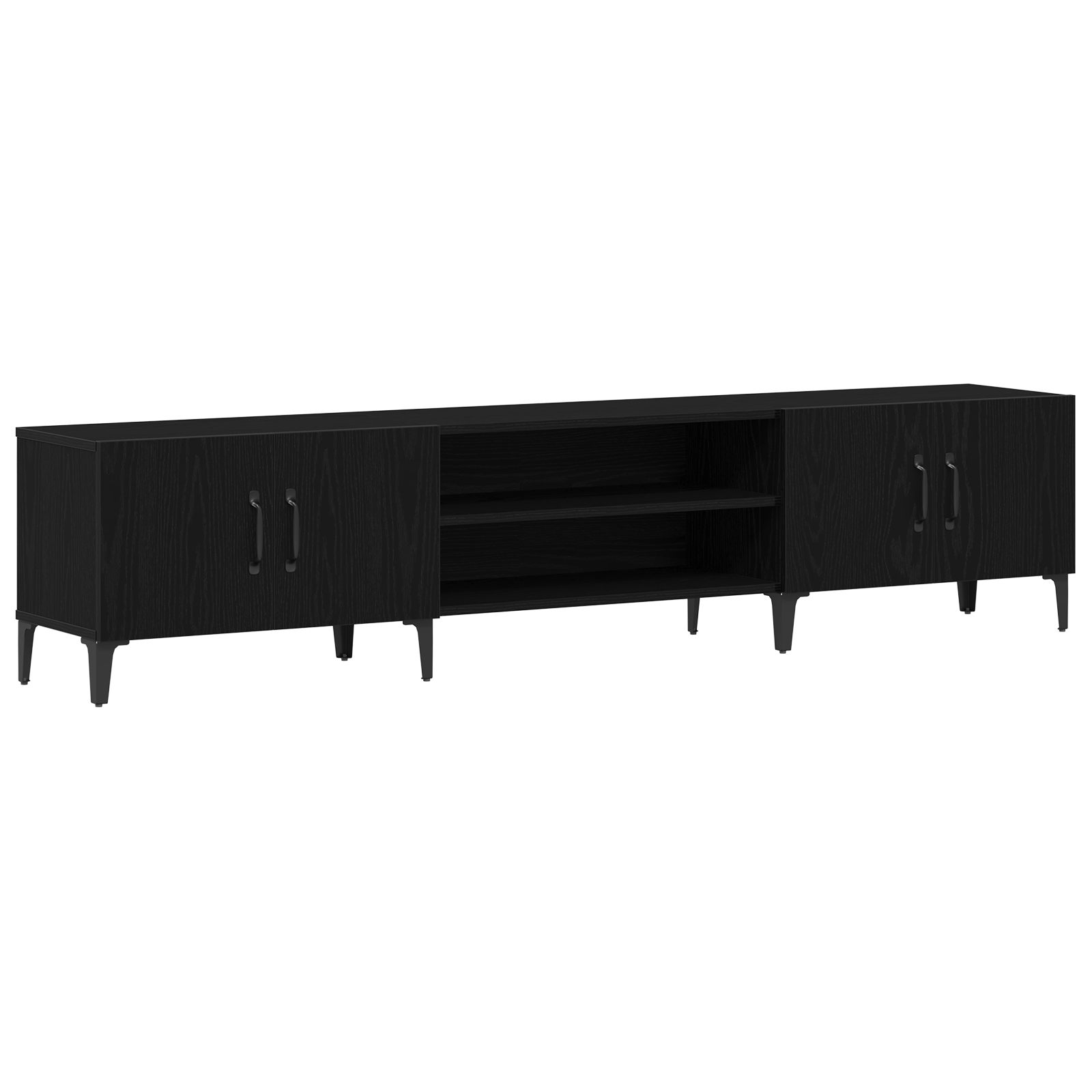 Dulap TV, stejar negru, 180x31,5x40 cm, lemn prelucrat — imaginea 2