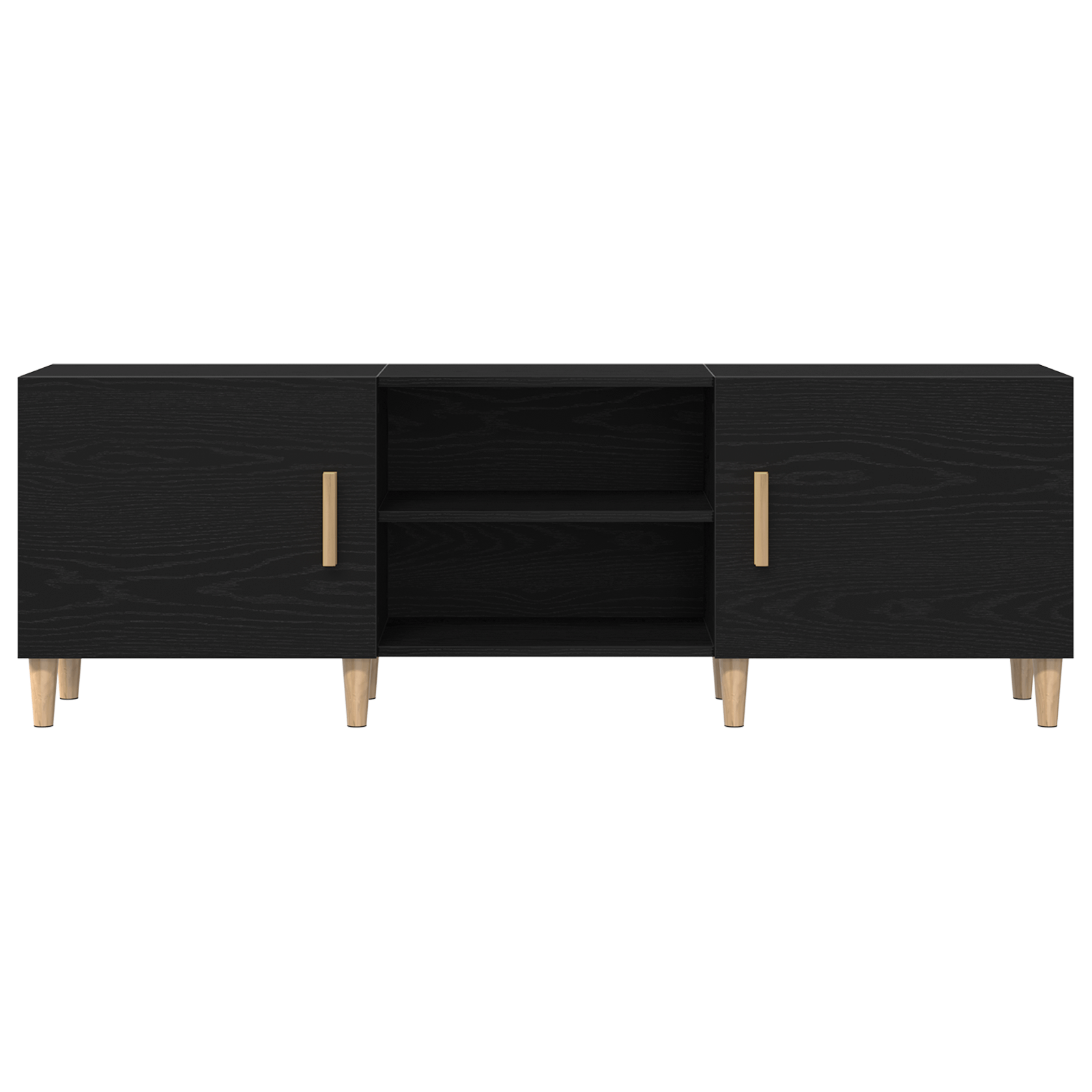 Suport TV - Stejar Negru, 150x30x50 cm, Fabricat din Lemn Agloerat — imaginea 7